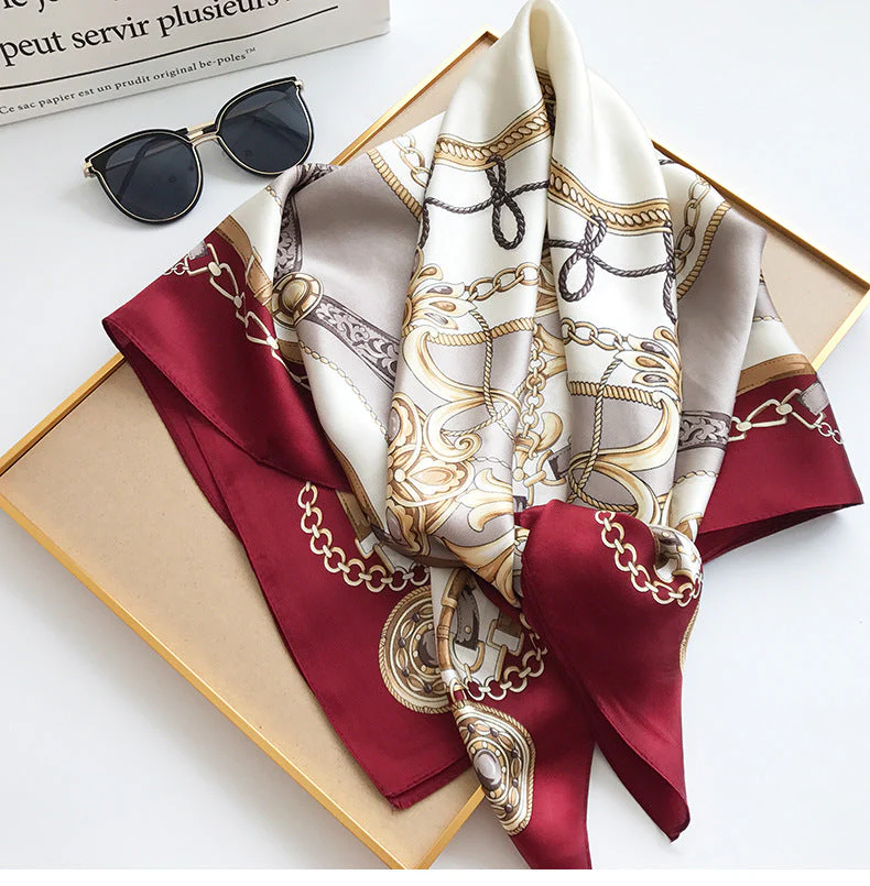 100% Mulberry Silk Printed Square Shawl Scarf 88*88cm - Image 29