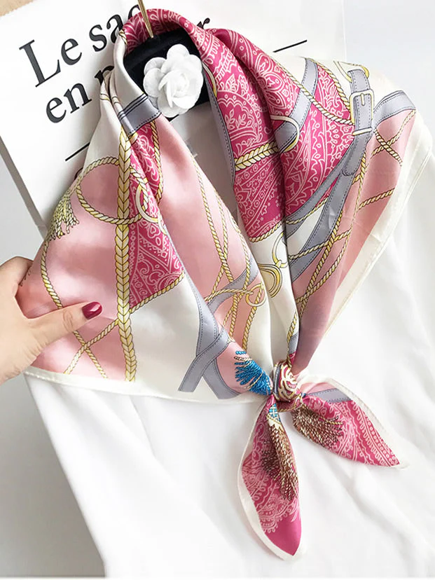 100% Mulberry Silk Printed Square Shawl Scarf 88*88cm - Image 33