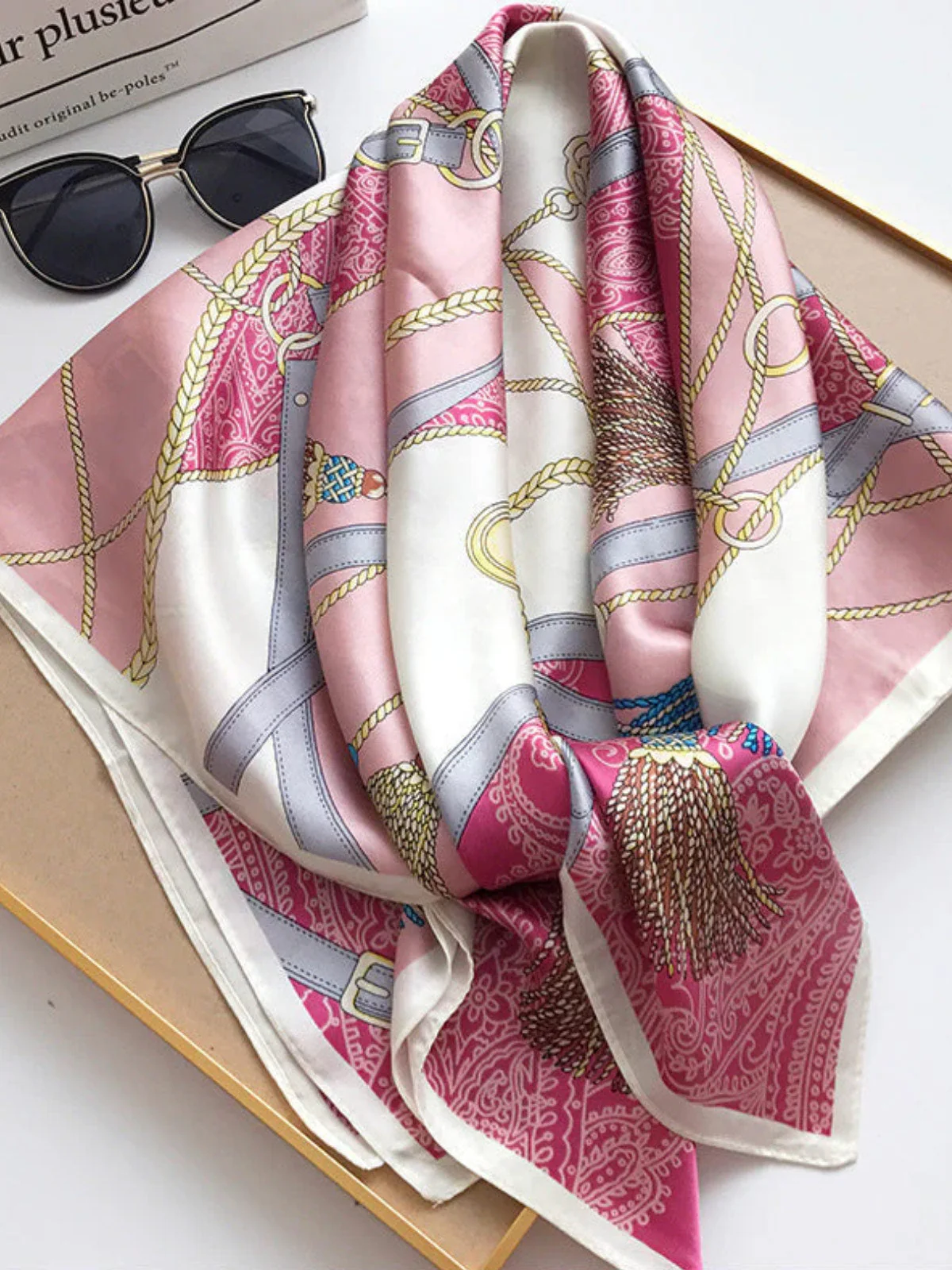 100% Mulberry Silk Printed Square Shawl Scarf 88*88cm - Image 13
