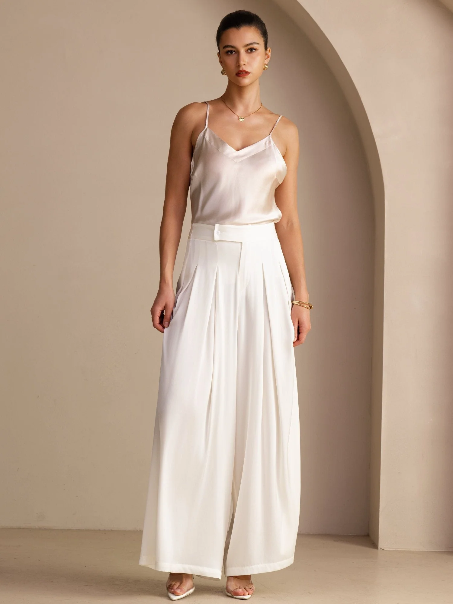 100% Mulberry Silk Women's Adjustable Spaghetti Strap V Neck Camisole Top - Image 6