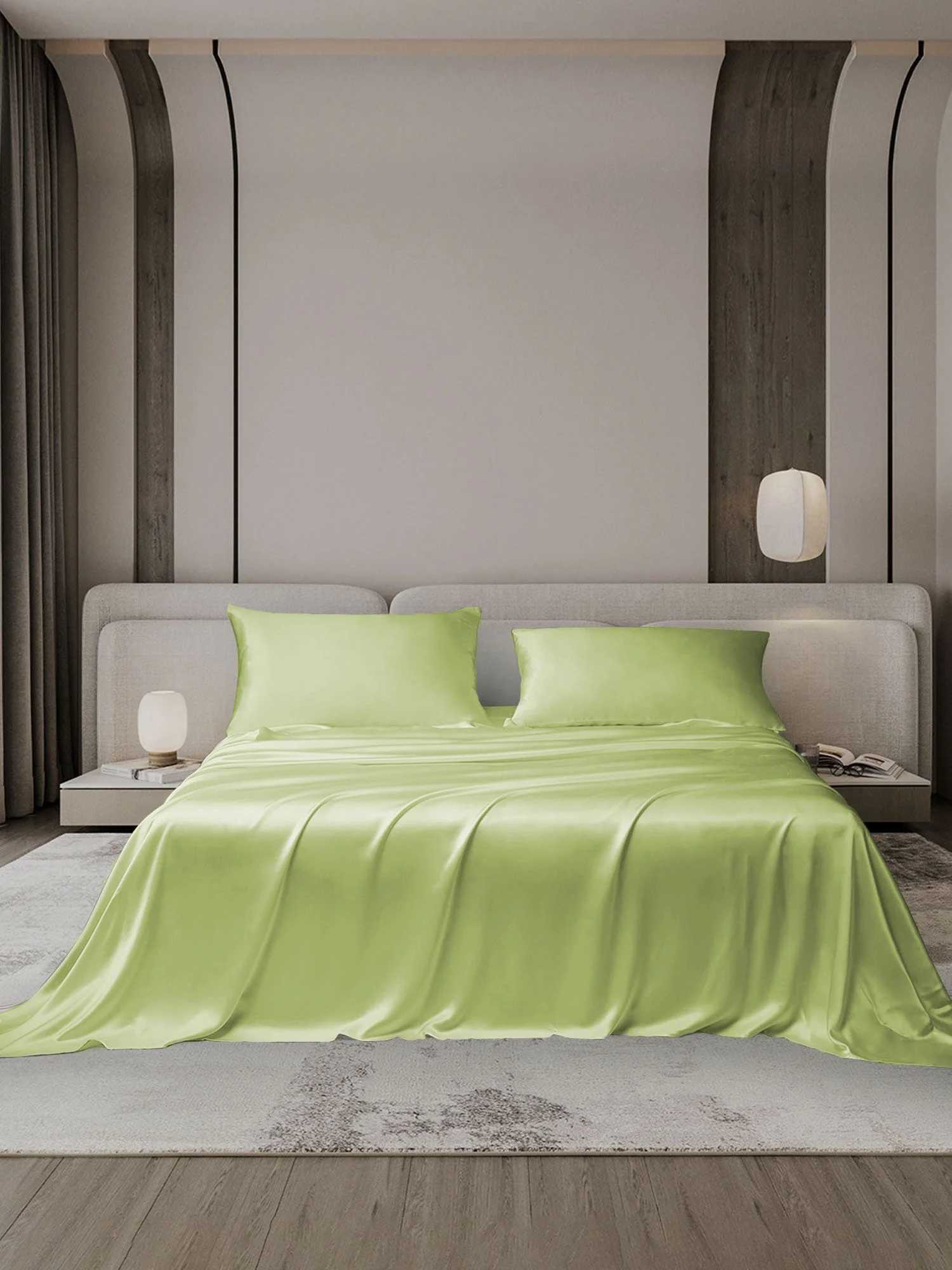 19Momme 3Pcs Silk Set Flat Sheet+2x Pillowcases - Image 83