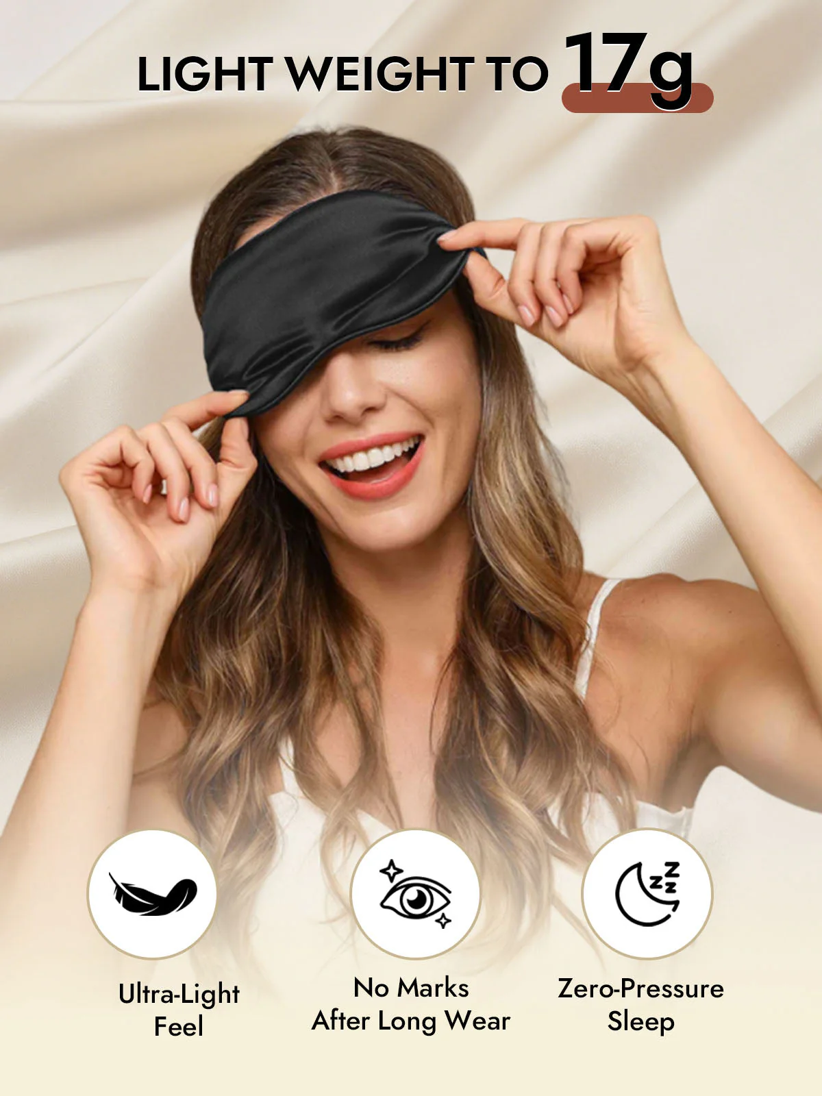 100% Mulberry Silk Sleep Eye Mask with Elastic Band - Image 12