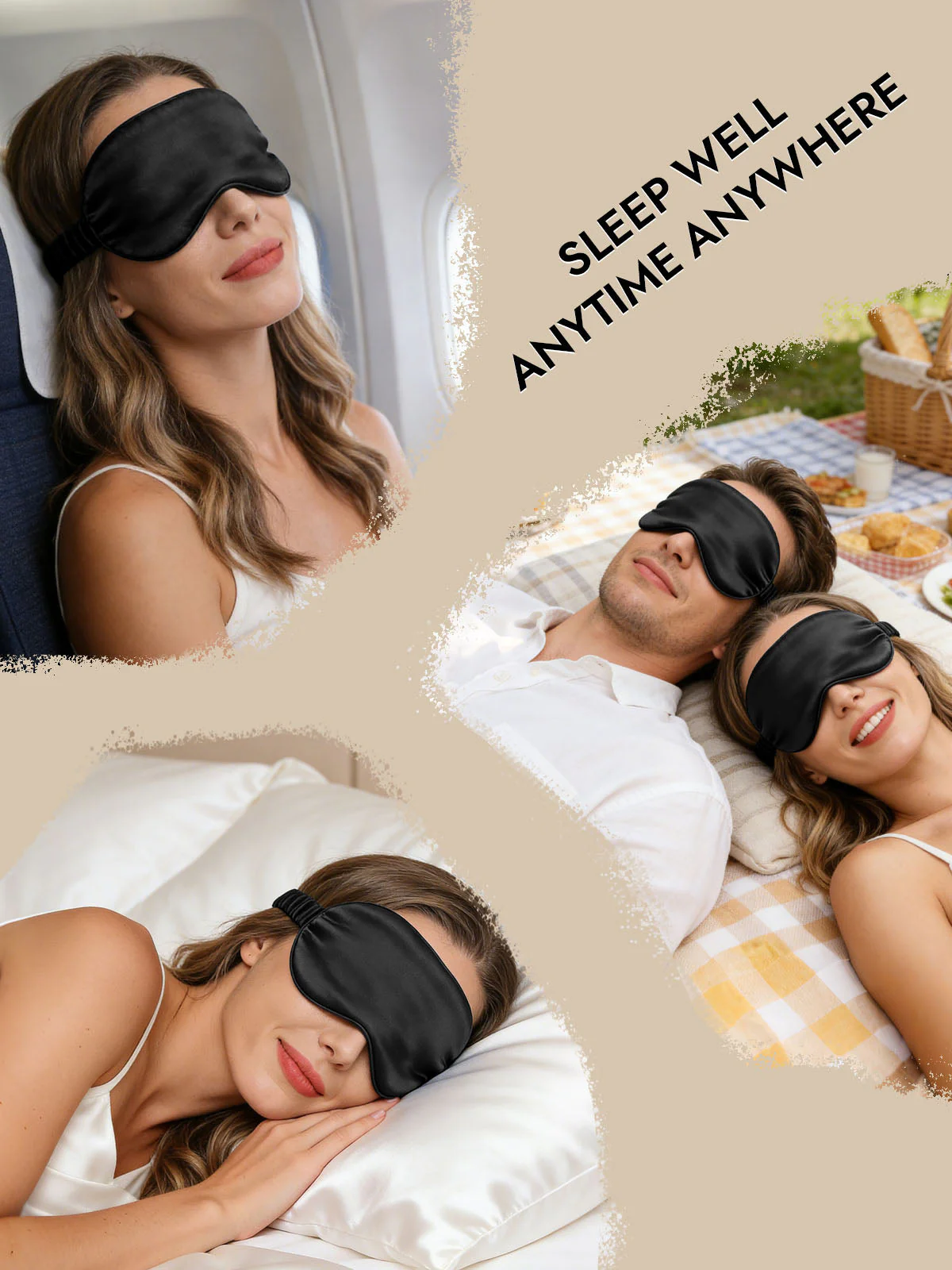 100% Mulberry Silk Sleep Eye Mask with Elastic Band - Image 14