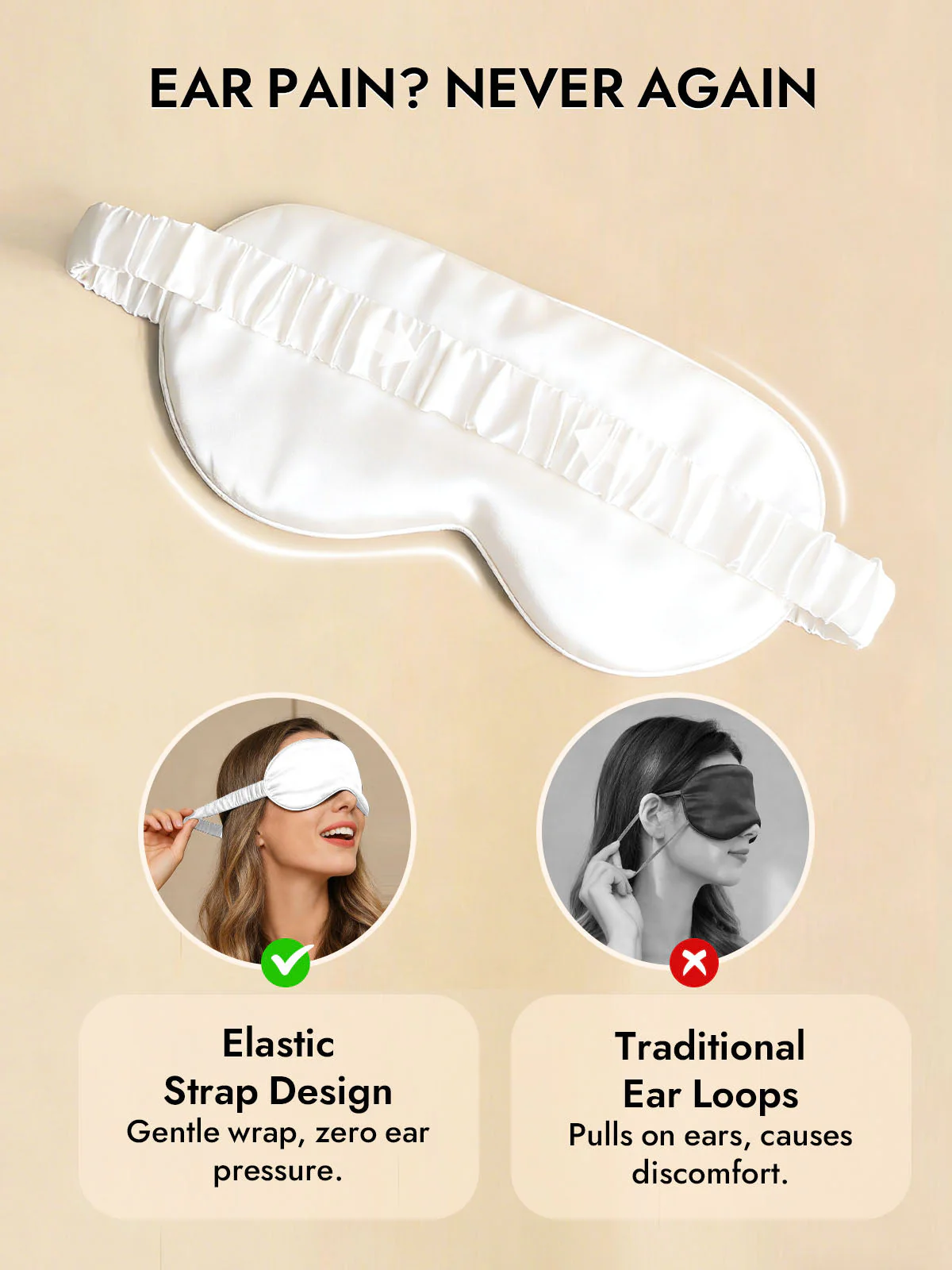 100% Mulberry Silk Sleep Eye Mask with Elastic Band - Image 27