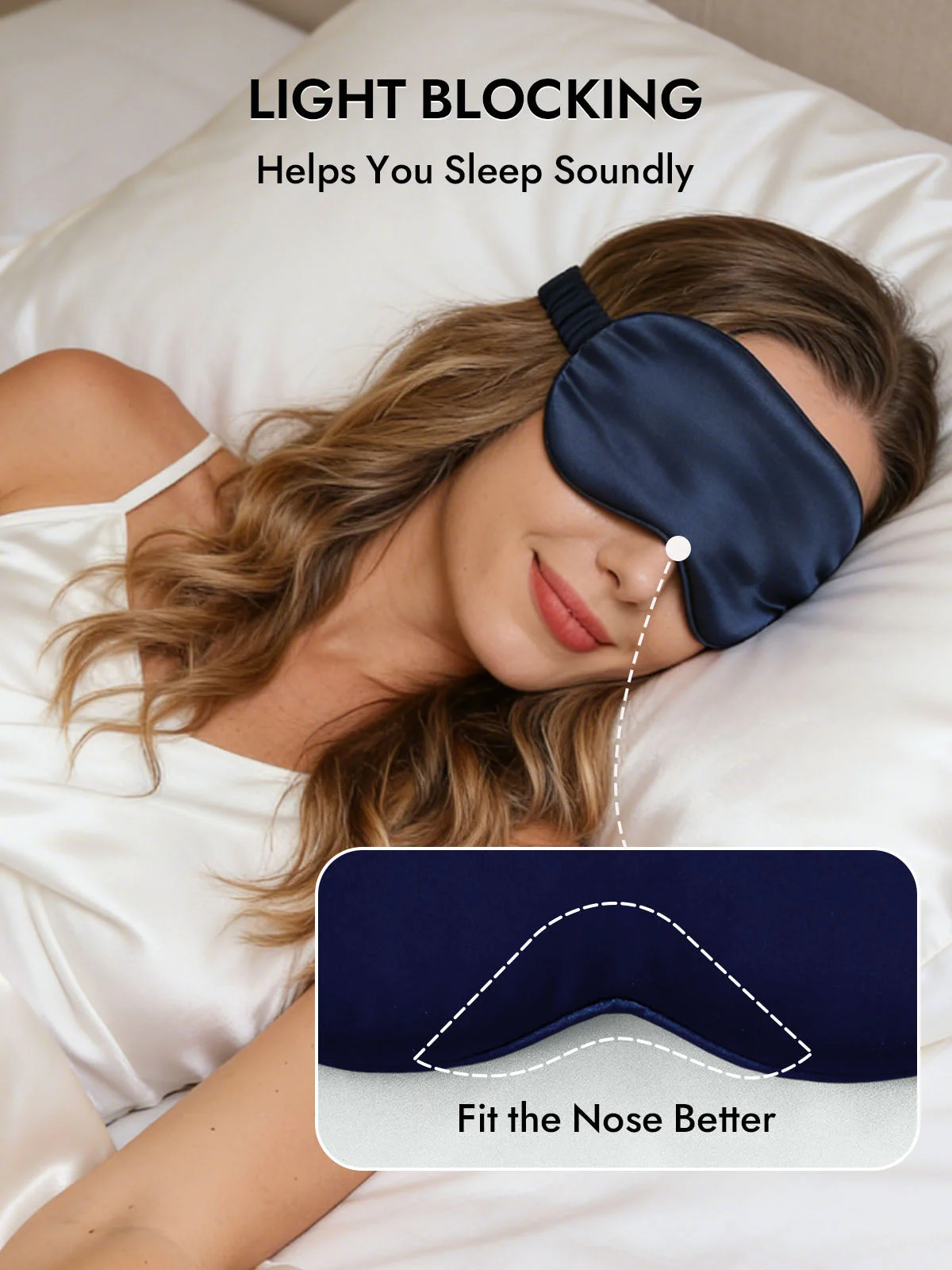 100% Mulberry Silk Sleep Eye Mask with Elastic Band - Image 3