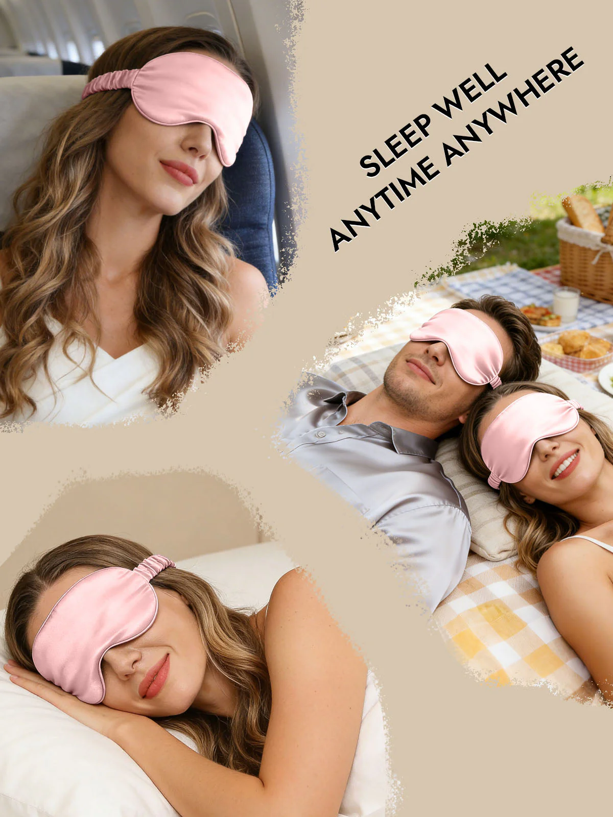 100% Mulberry Silk Sleep Eye Mask with Elastic Band - Image 35