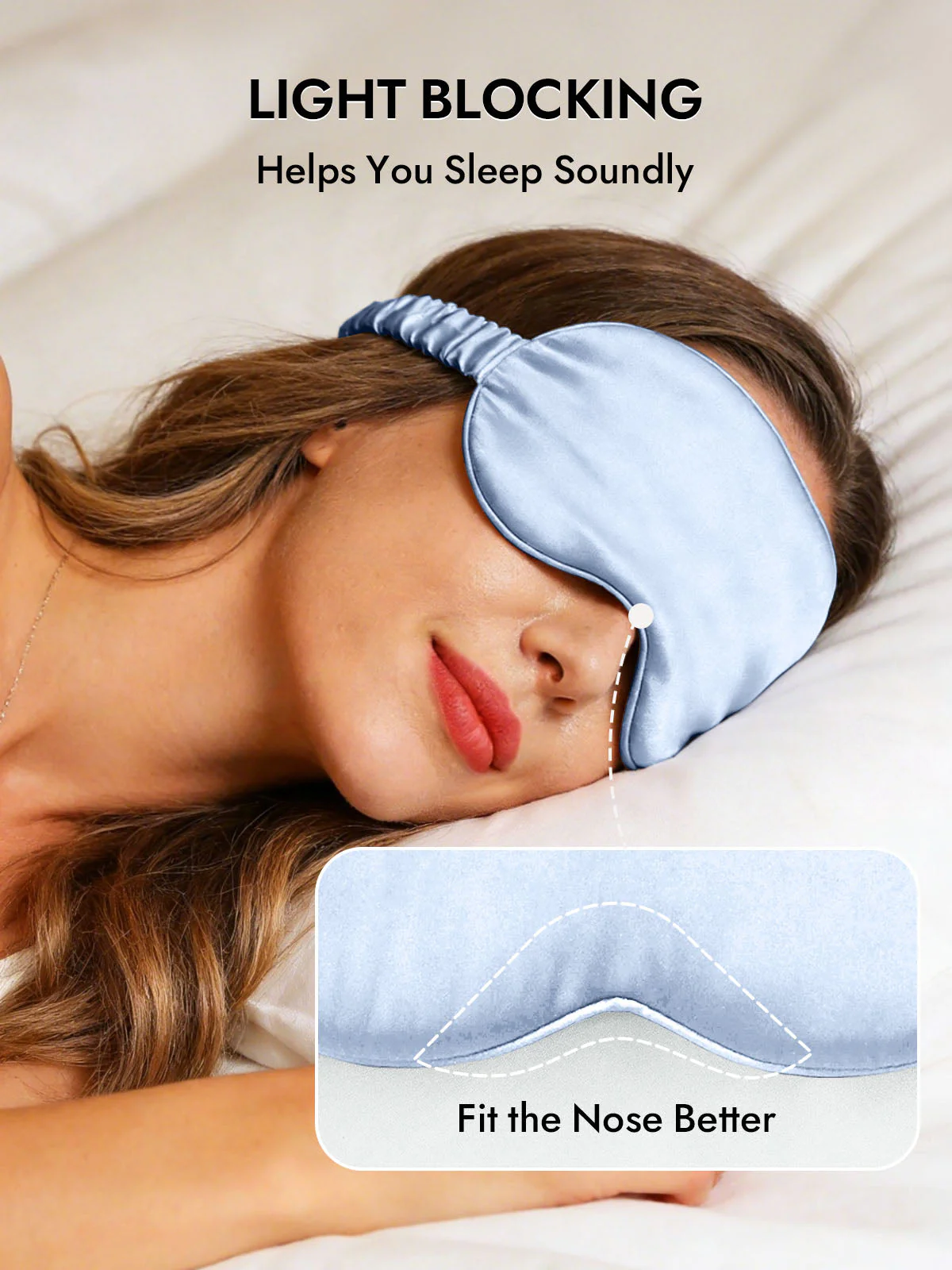 100% Mulberry Silk Sleep Eye Mask with Elastic Band - Image 38