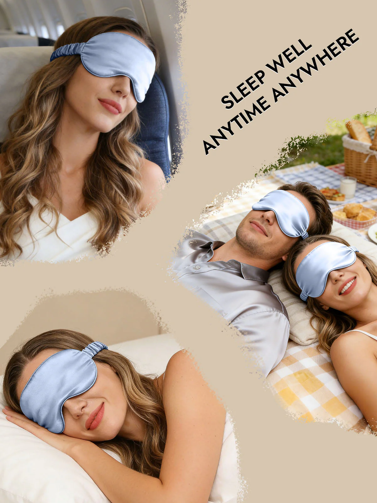 100% Mulberry Silk Sleep Eye Mask with Elastic Band - Image 42