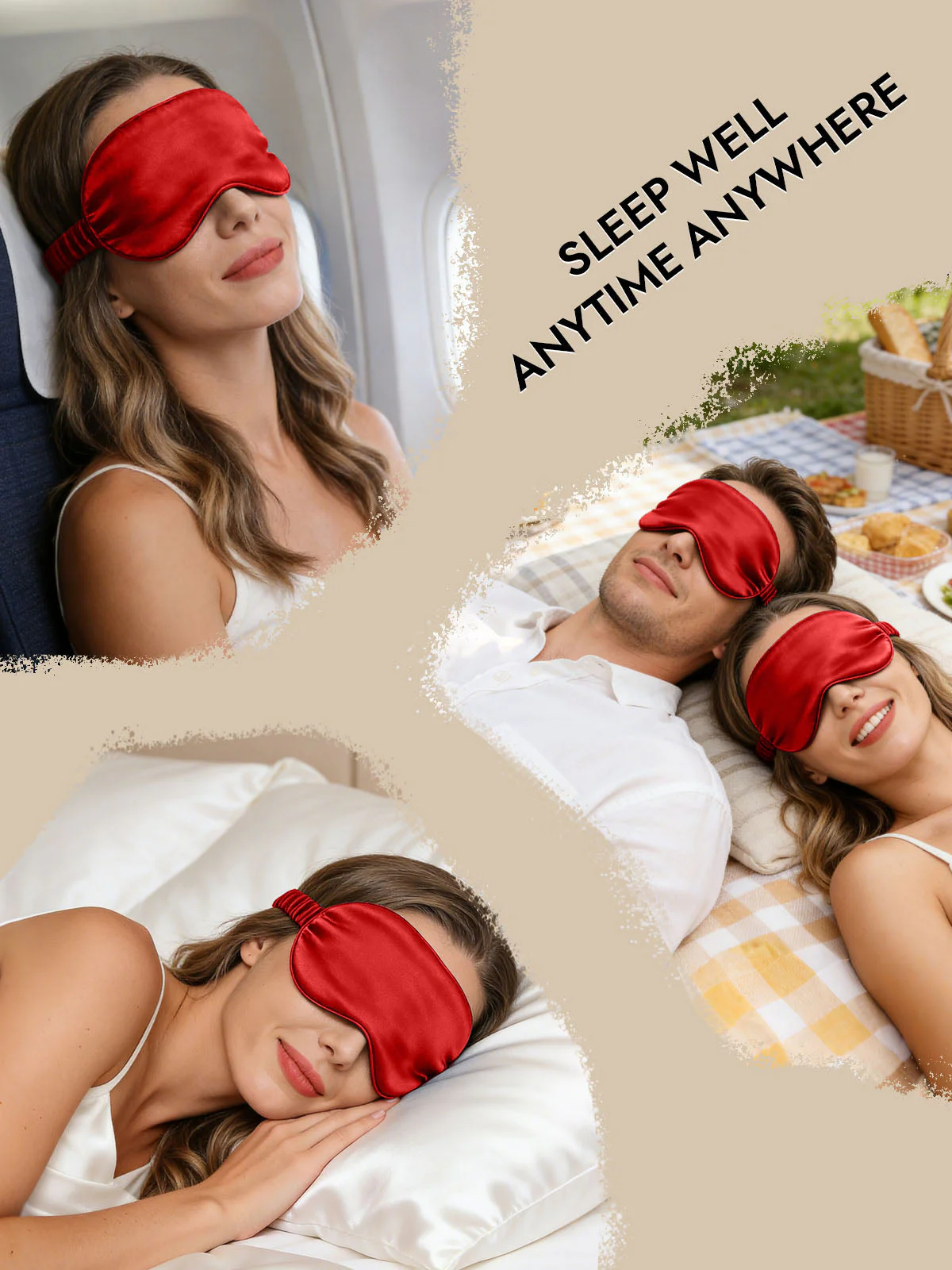 100% Mulberry Silk Sleep Eye Mask with Elastic Band - Image 49