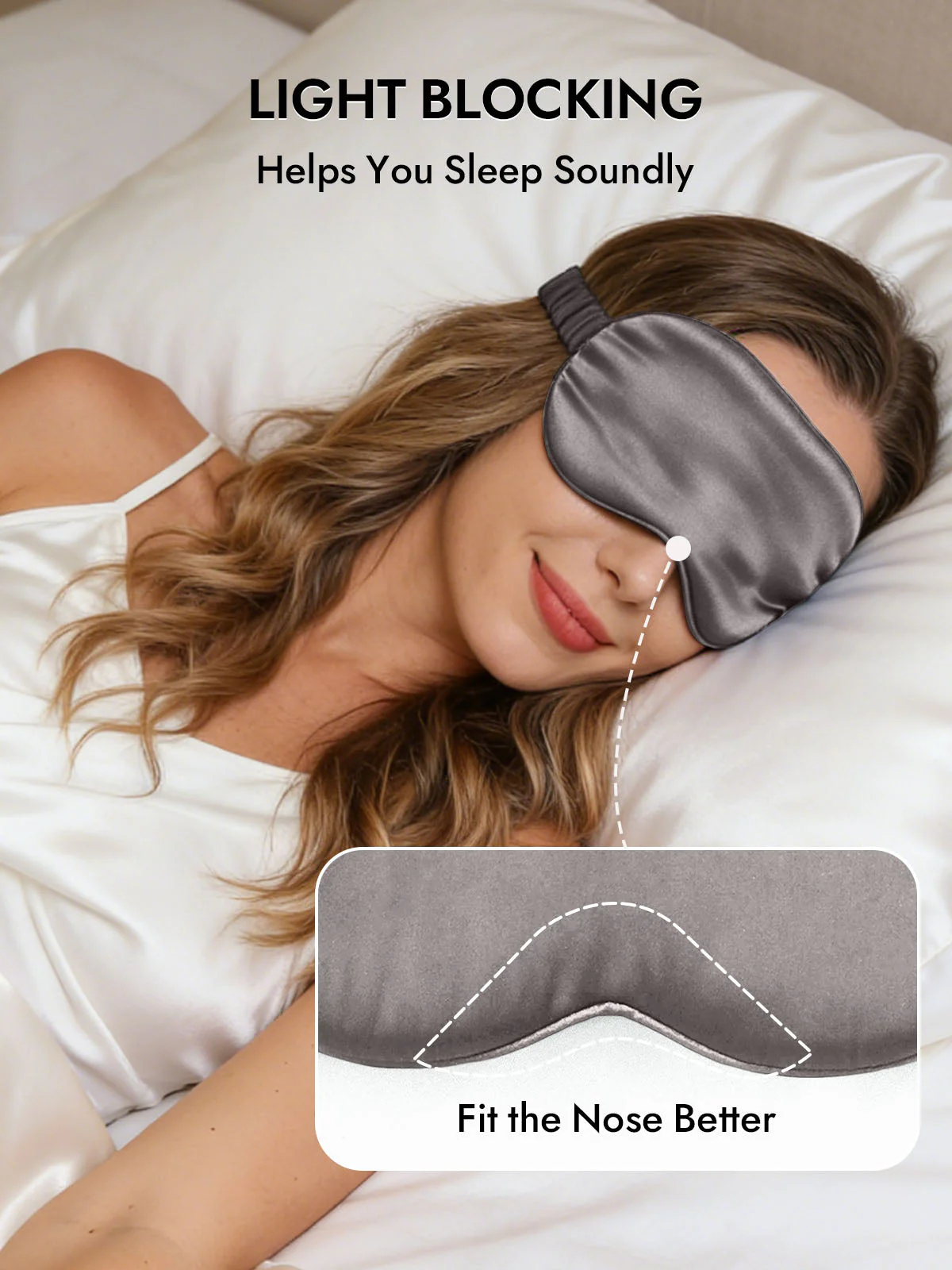 100% Mulberry Silk Sleep Eye Mask with Elastic Band - Image 52