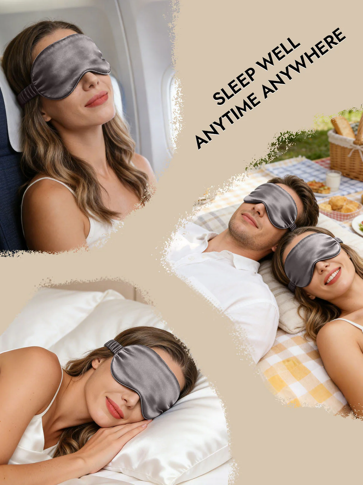 100% Mulberry Silk Sleep Eye Mask with Elastic Band - Image 56
