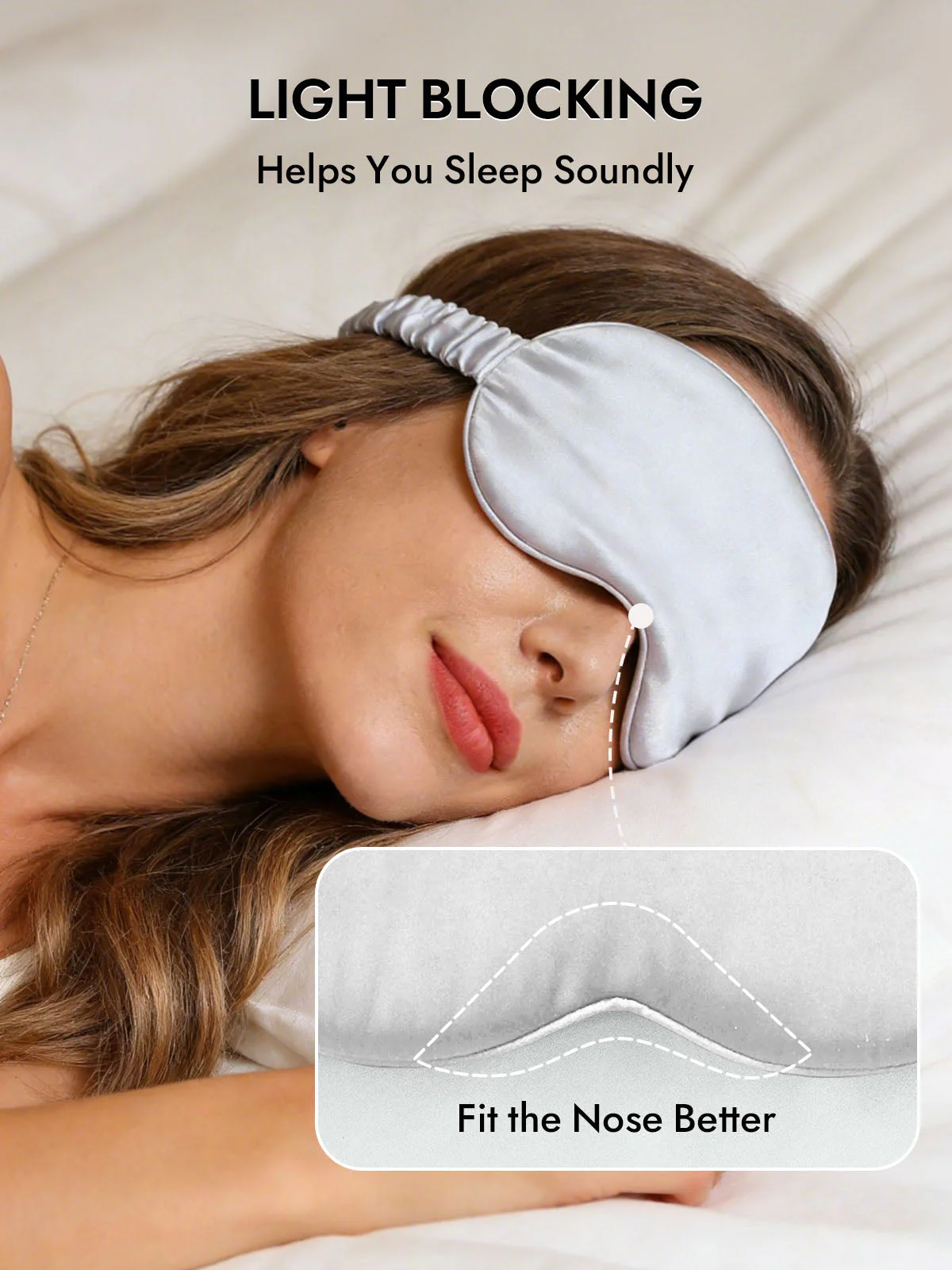 100% Mulberry Silk Sleep Eye Mask with Elastic Band - Image 59