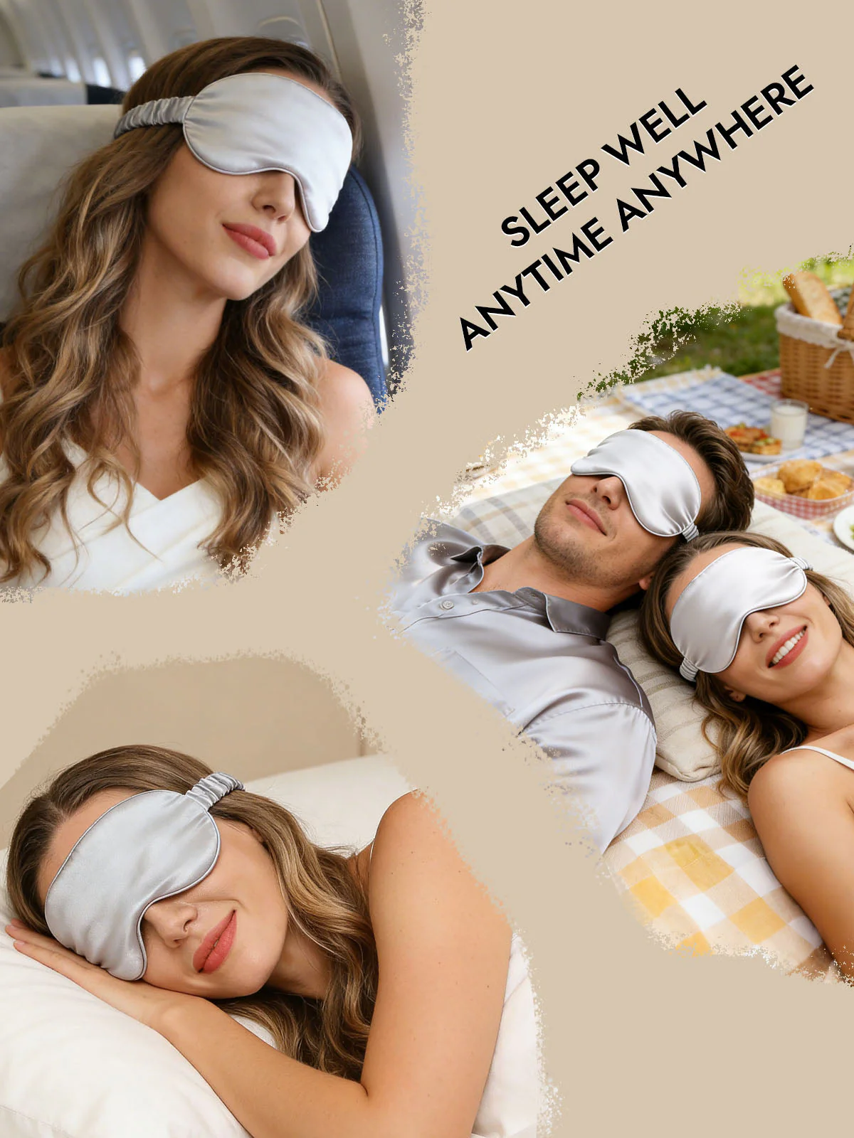 100% Mulberry Silk Sleep Eye Mask with Elastic Band - Image 63