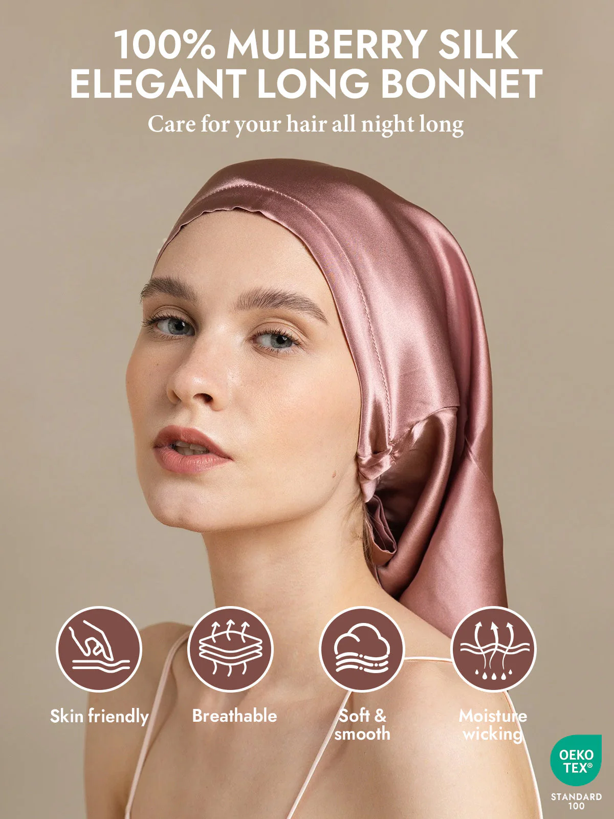 100% Mulberry Silk Elegant Bonnet for Long Hair - Image 10