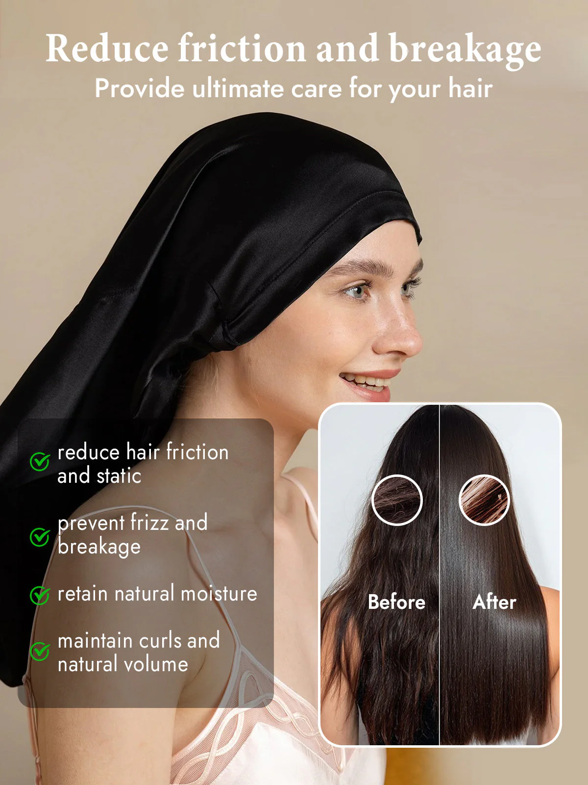 100% Mulberry Silk Elegant Bonnet for Long Hair - Image 20