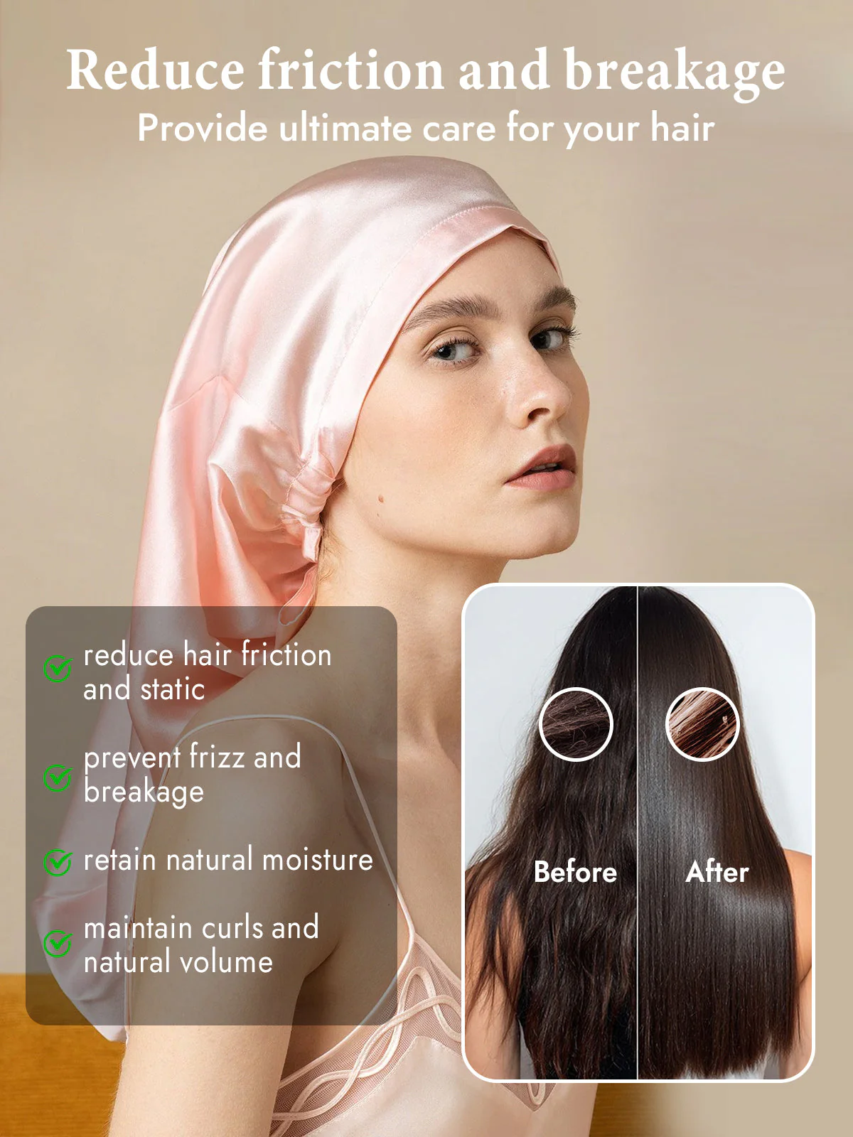 100% Mulberry Silk Elegant Bonnet for Long Hair - Image 28