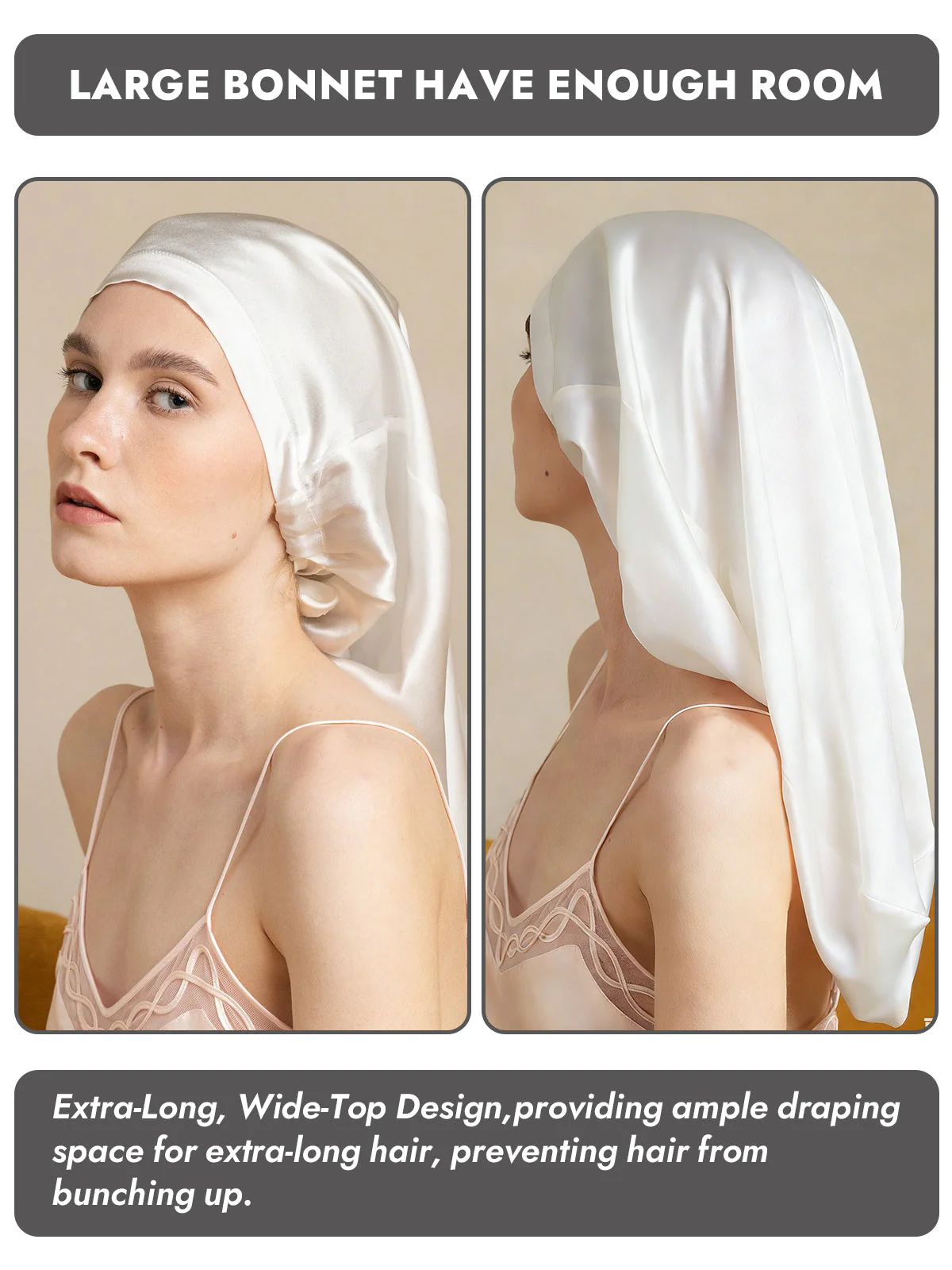 100% Mulberry Silk Elegant Bonnet for Long Hair - Image 35