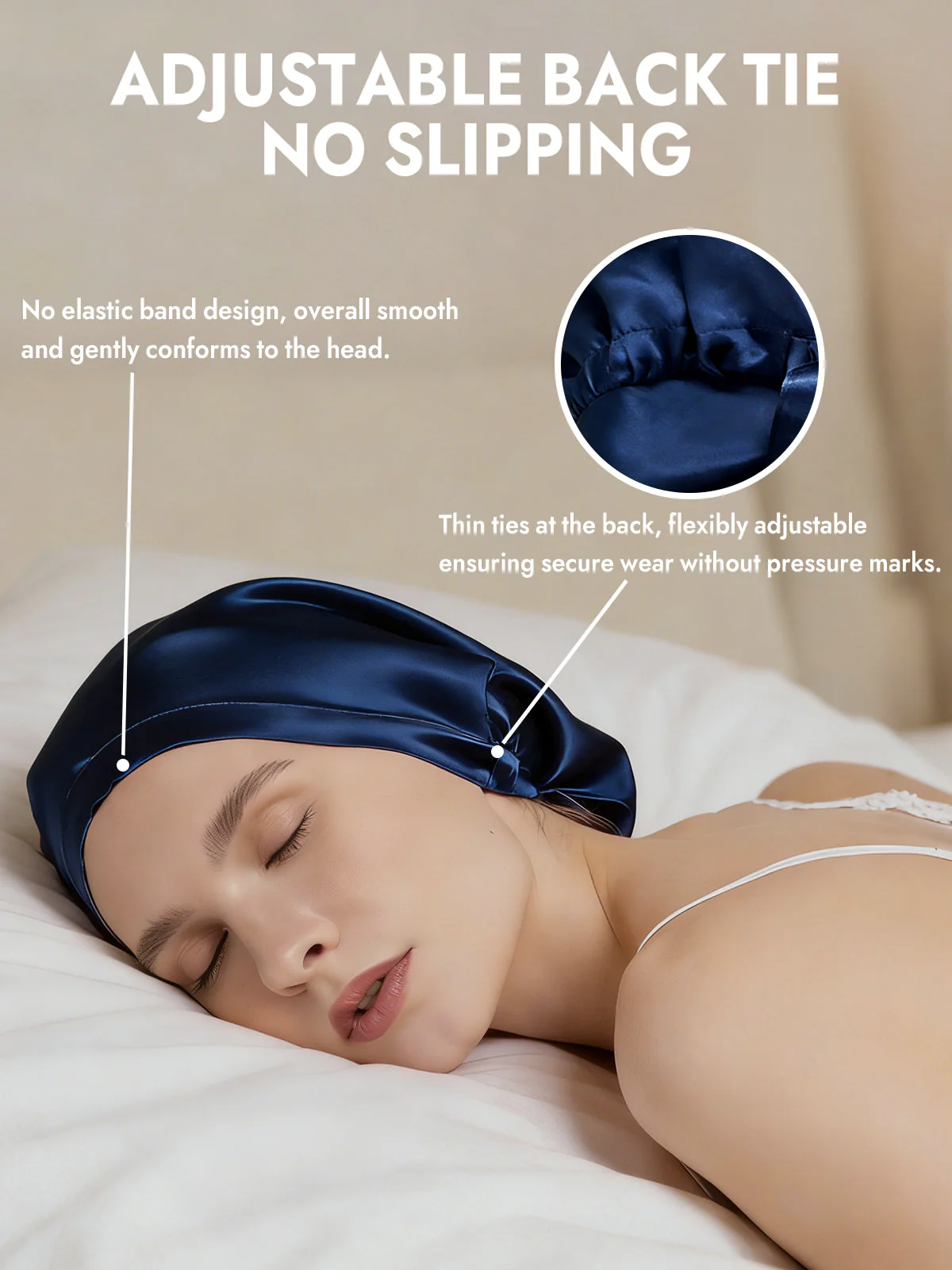 100% Mulberry Silk Elegant Bonnet for Long Hair - Image 5