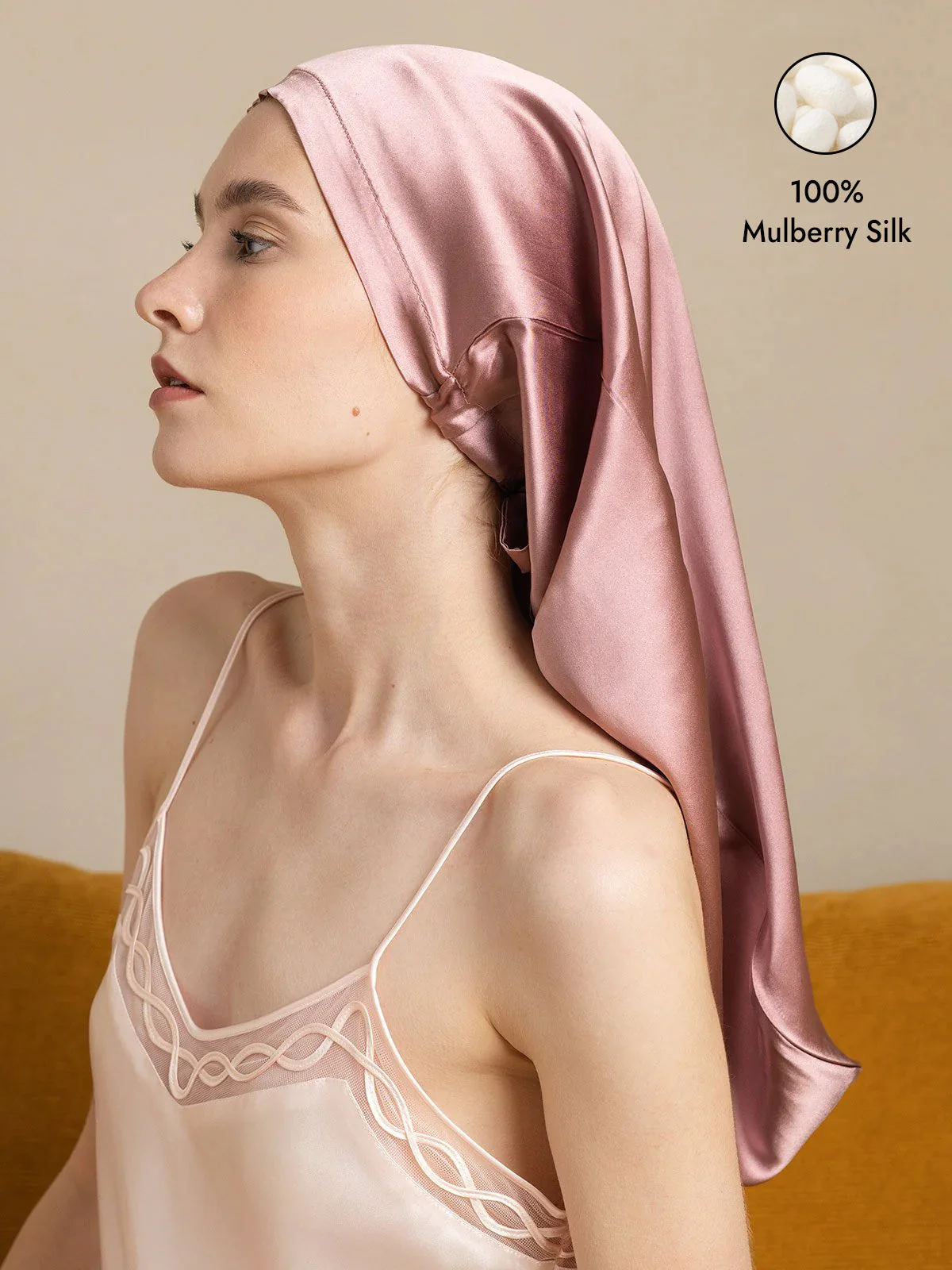 100% Mulberry Silk Elegant Bonnet for Long Hair - Image 9