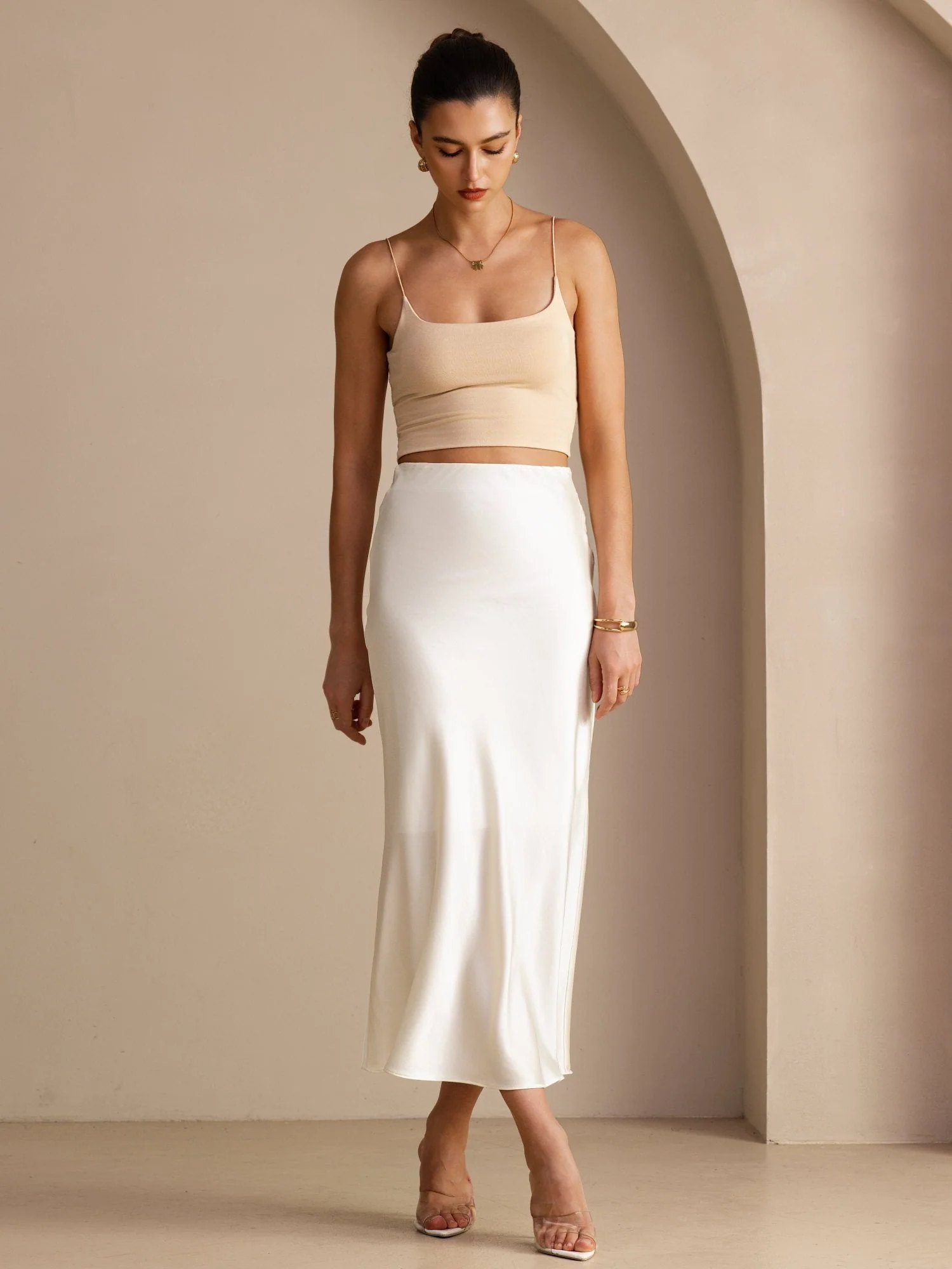 19Momme Silk High Waist Elegant Maxi Skirt - Image 7
