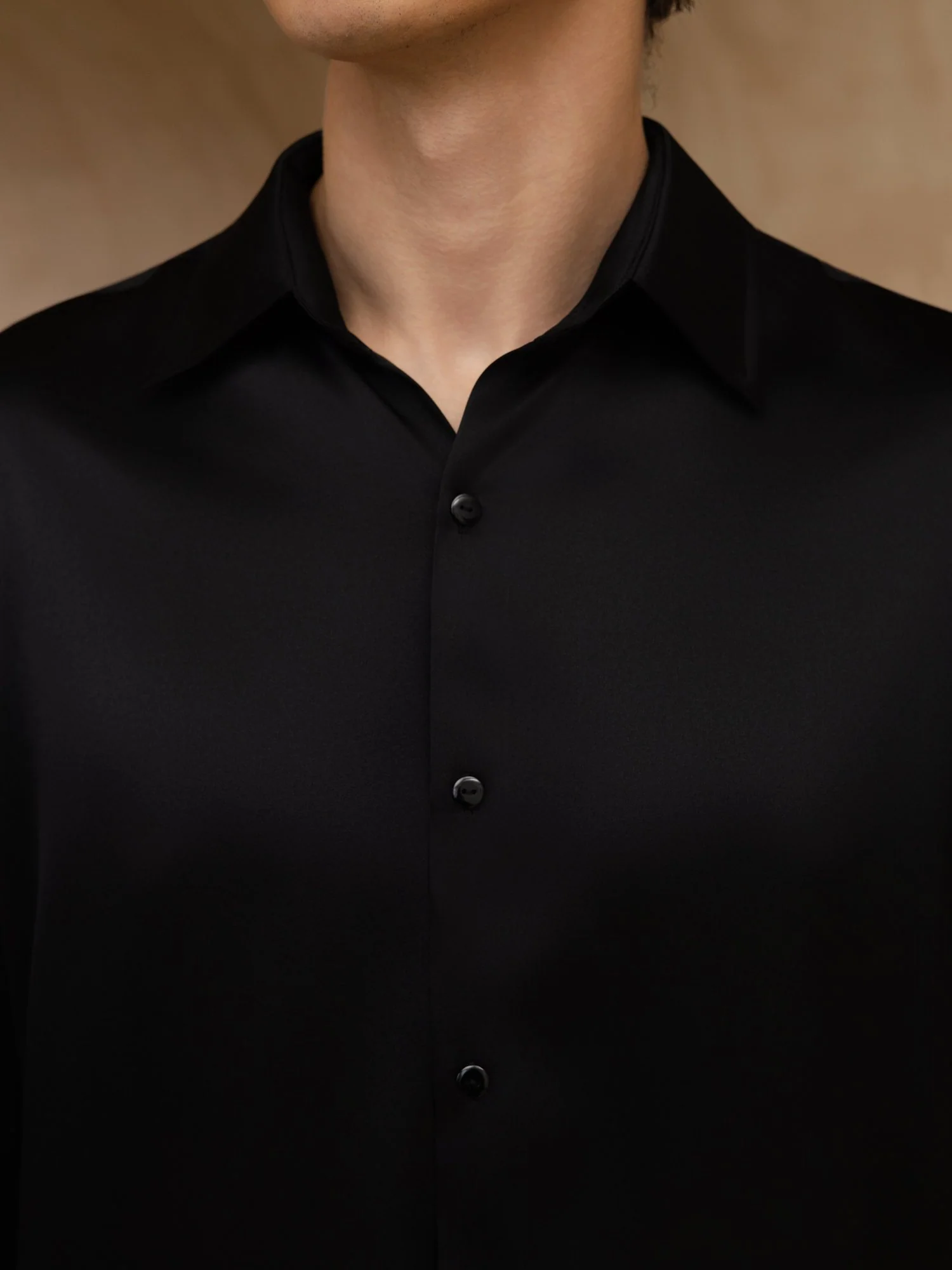 19Momme Silk Men's Long Sleeve Lapel Collar Classic Business Shirt - Image 30