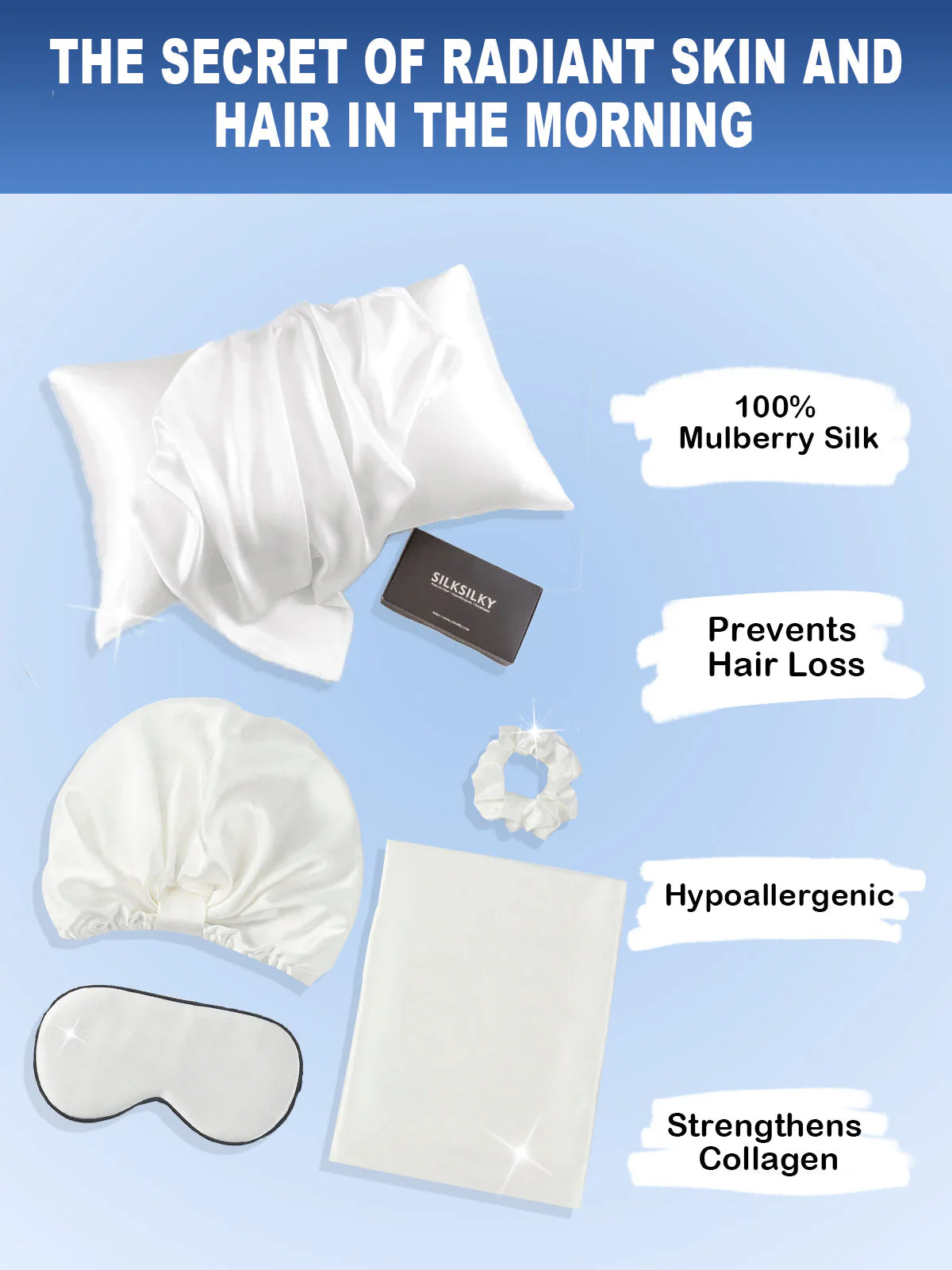 19Momme Silk Skin-Friendly Beauty Sleep 4Pcs Set (Envelope Pillowcase) - Image 17