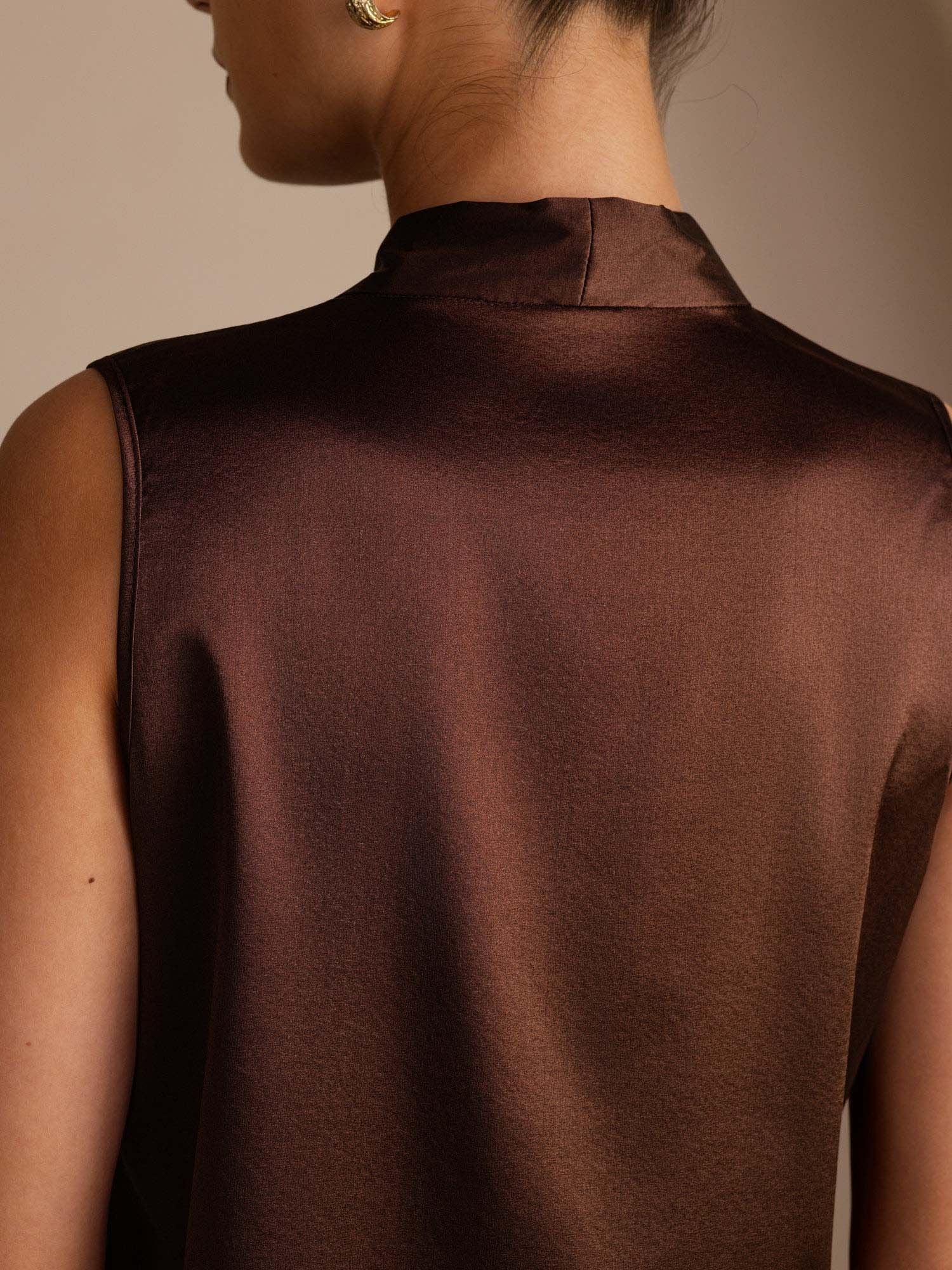 19Momme Silk Womenâs Tie Neck Sleeveless Tank Top - Image 5