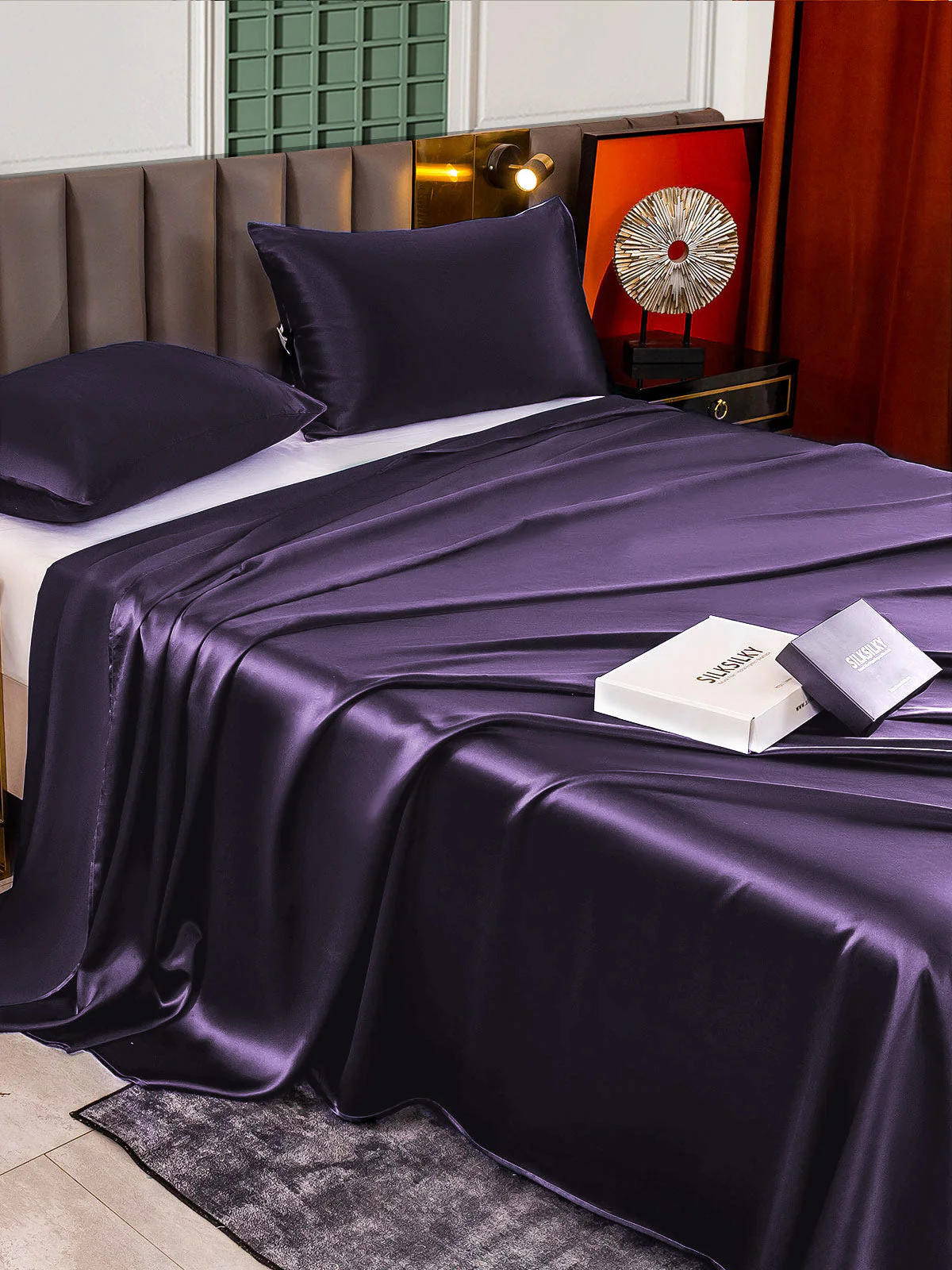 22Momme 3Pcs Silk Set Flat Sheet+2x Pillowcases - Image 13