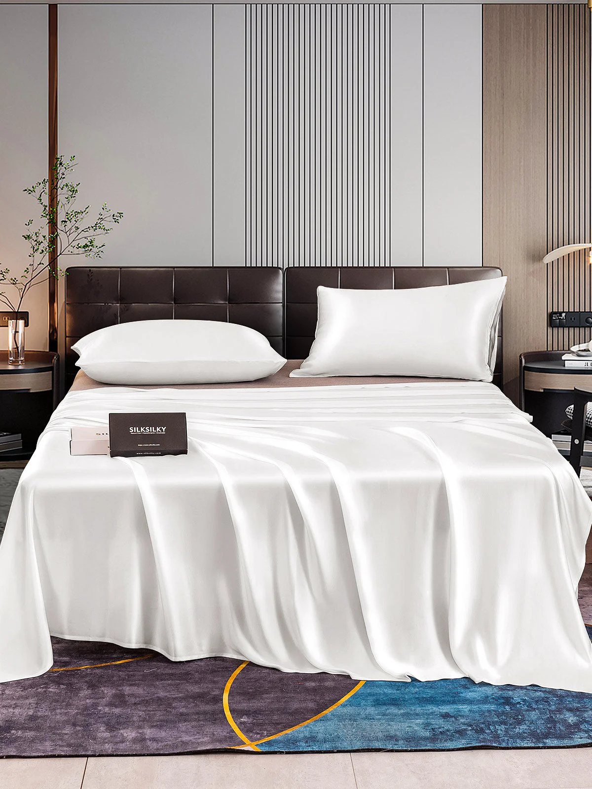 22Momme 3Pcs Silk Set Flat Sheet+2x Pillowcases - Image 22