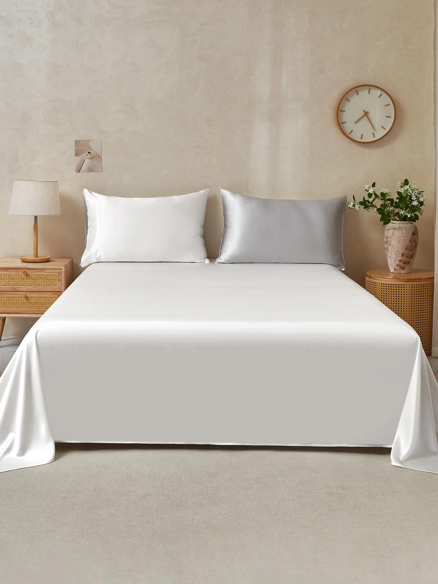 22Momme 3Pcs Silk Set Flat Sheet+2x Pillowcases - Image 69