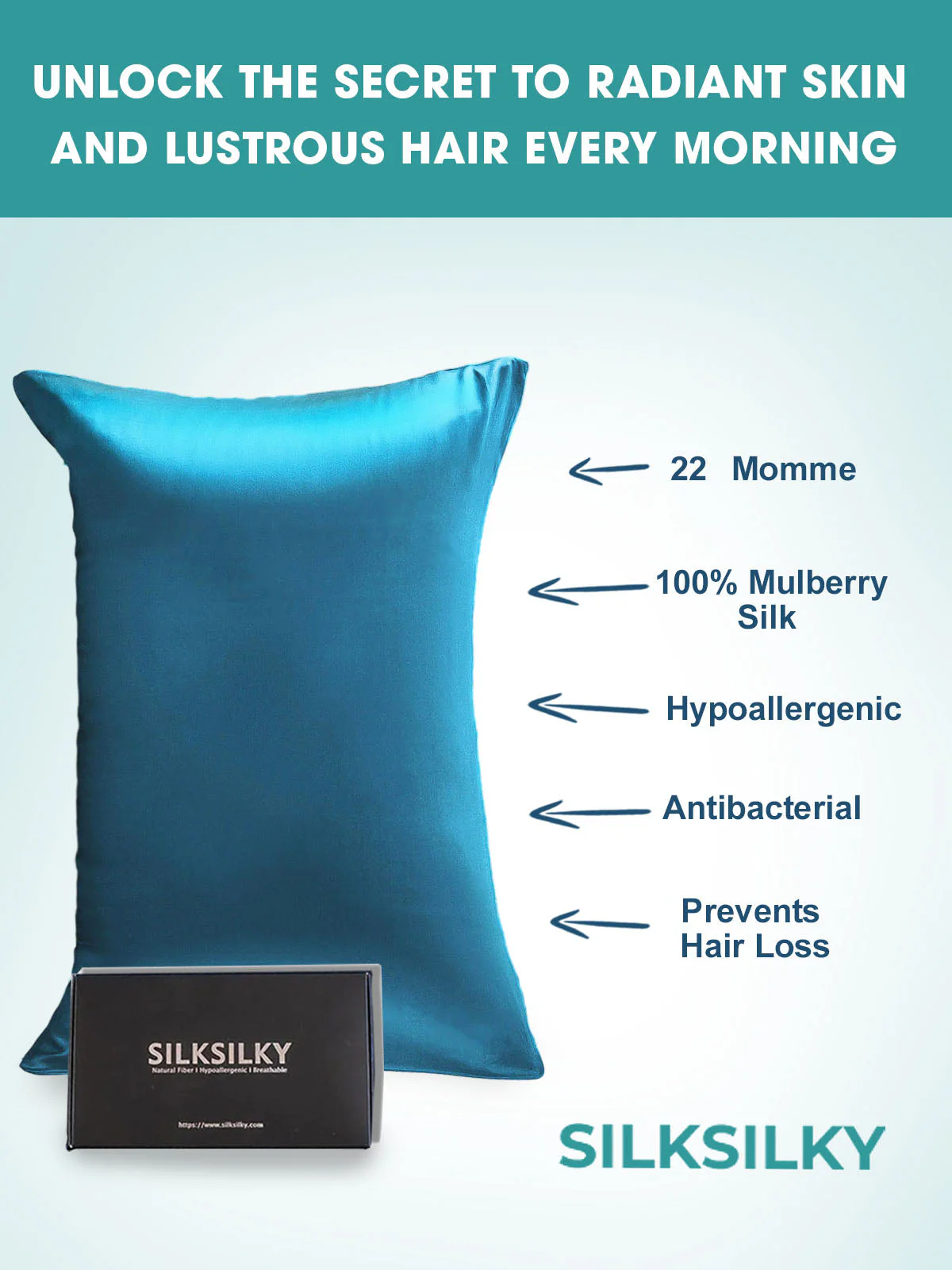 19Momme 100% Mulberry Silk Pillowcase - Hidden Zipper - Image 68