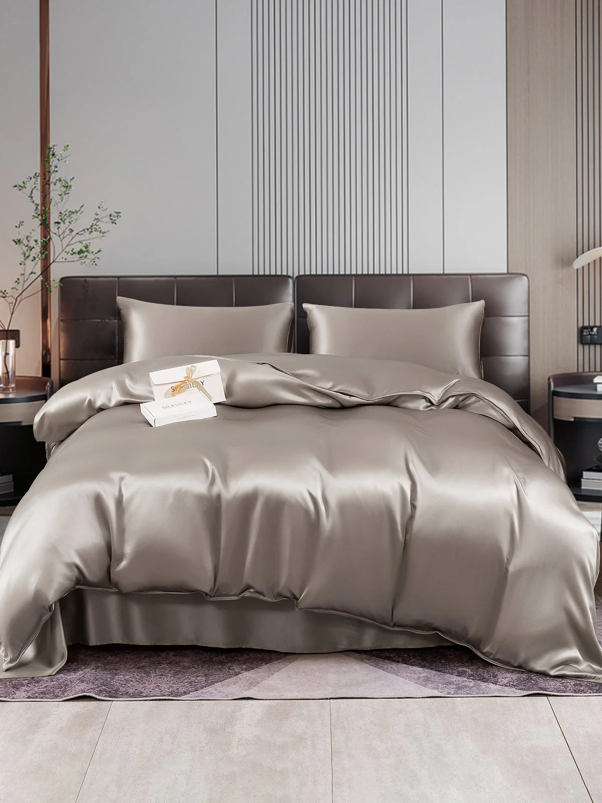 22Momme 4Pcs Silk Set Duvet Cover+Flat Sheet+2x Pillowcases - Image 12