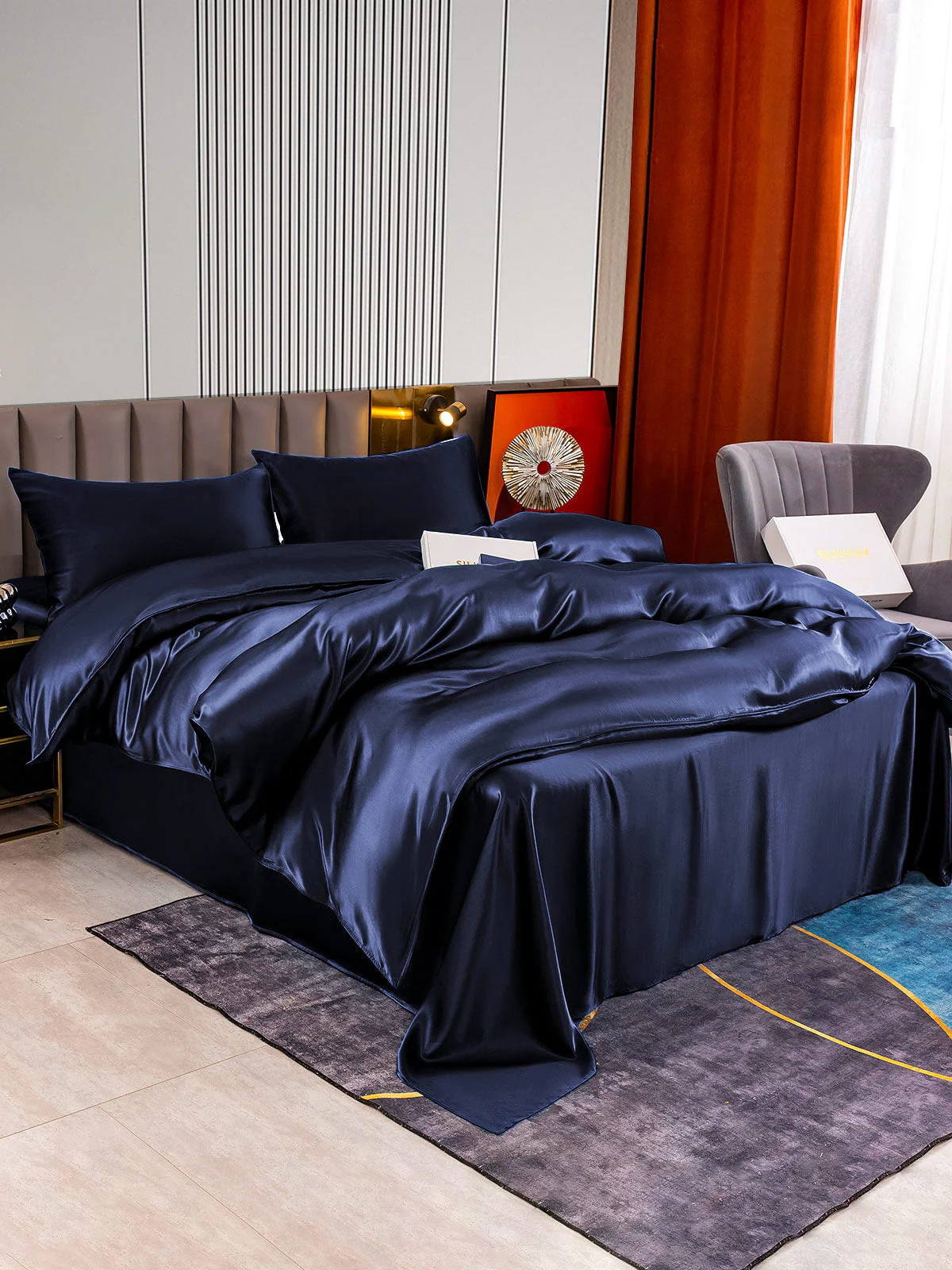 22Momme 4Pcs Silk Set Duvet Cover+Flat Sheet+2x Pillowcases - Image 19