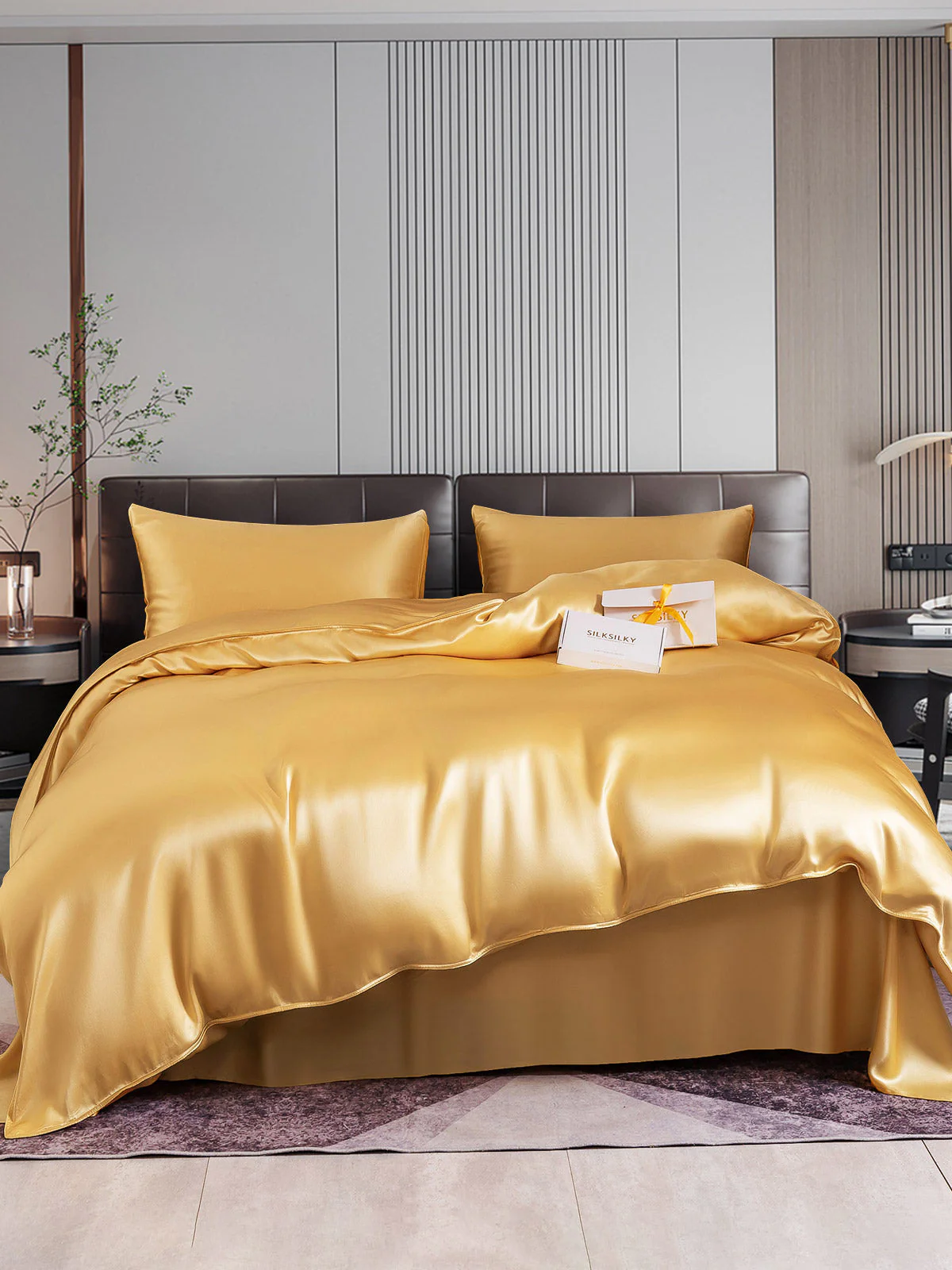 22Momme 4Pcs Silk Set Duvet Cover+Flat Sheet+2x Pillowcases - Image 23