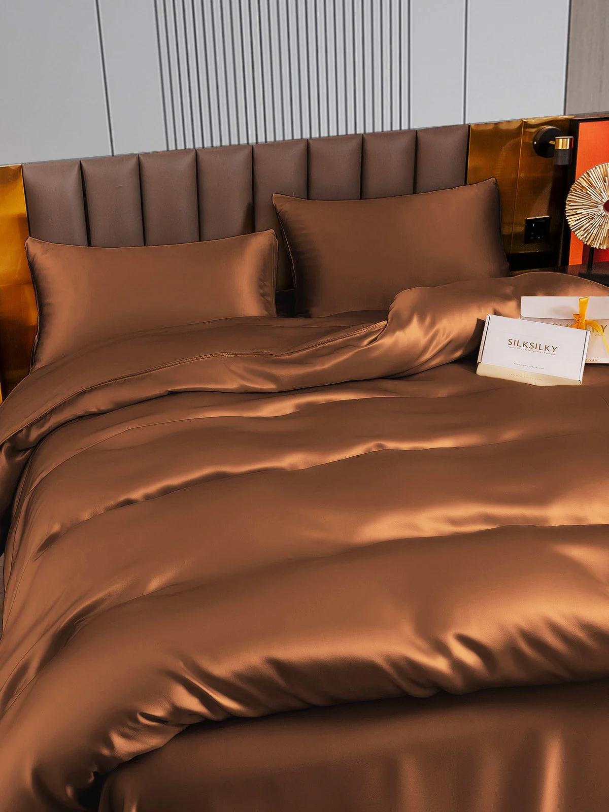 22Momme 4Pcs Silk Set Duvet Cover+Flat Sheet+2x Pillowcases - Image 54
