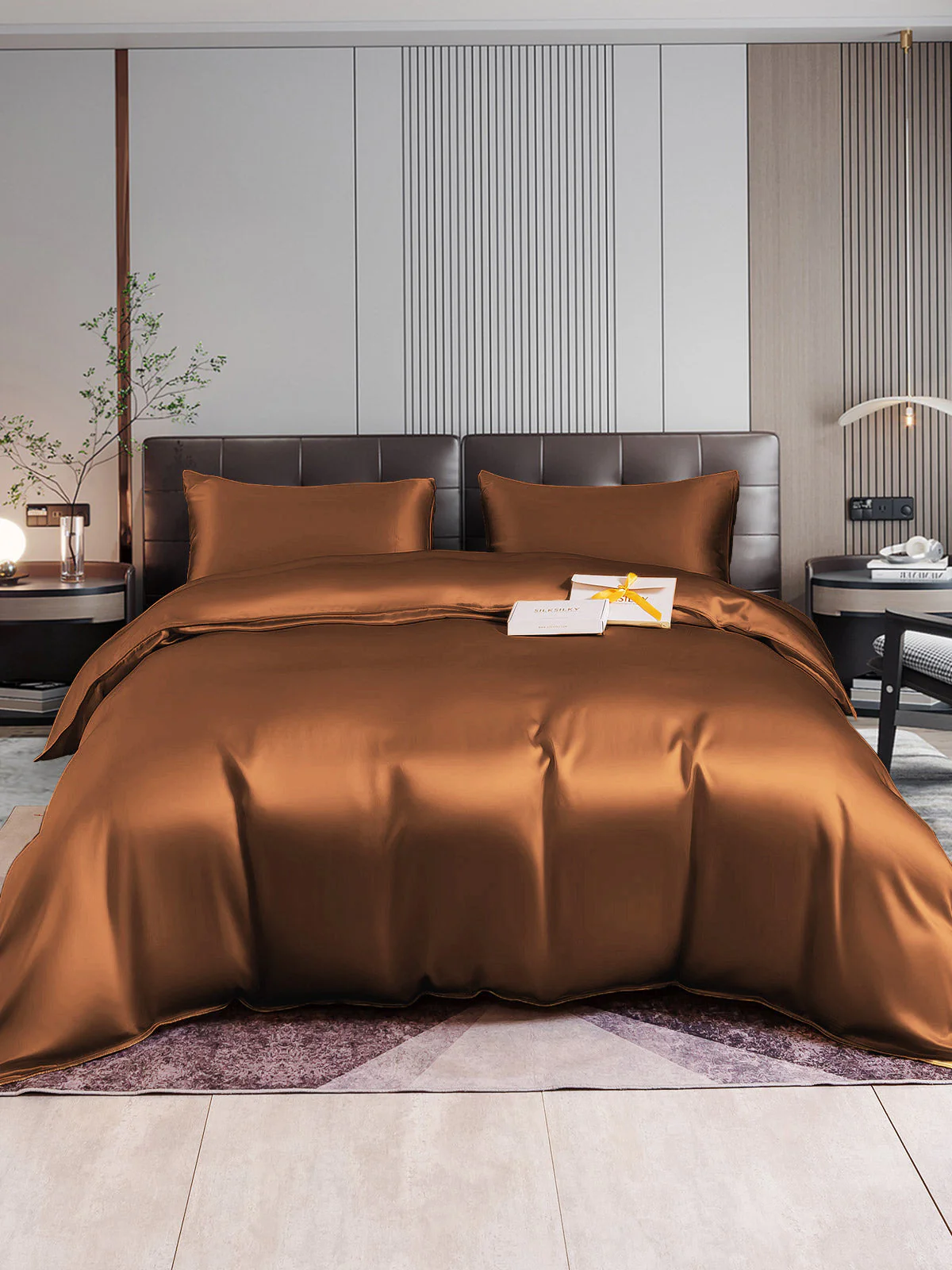 22Momme 4Pcs Silk Set Duvet Cover+Flat Sheet+2x Pillowcases - Image 56