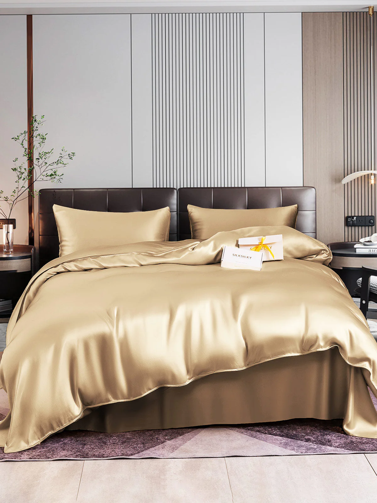 22Momme 4Pcs Silk Set Duvet Cover+Flat Sheet+2x Pillowcases - Image 57