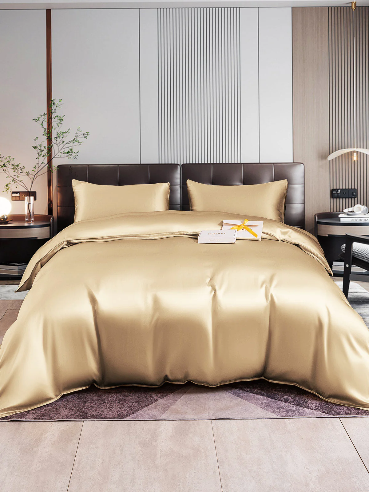 22Momme 4Pcs Silk Set Duvet Cover+Flat Sheet+2x Pillowcases - Image 58