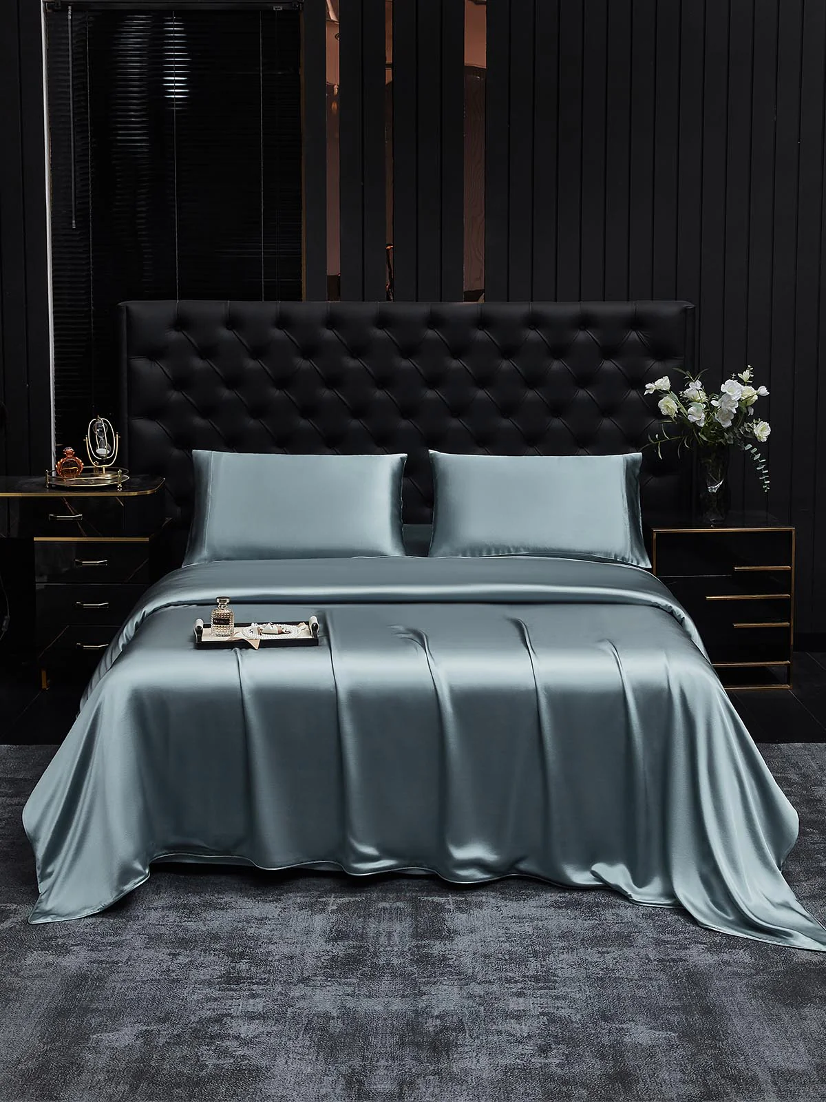 22Momme 4Pcs Silk Set Duvet Cover+Flat Sheet+2x Pillowcases - Image 62