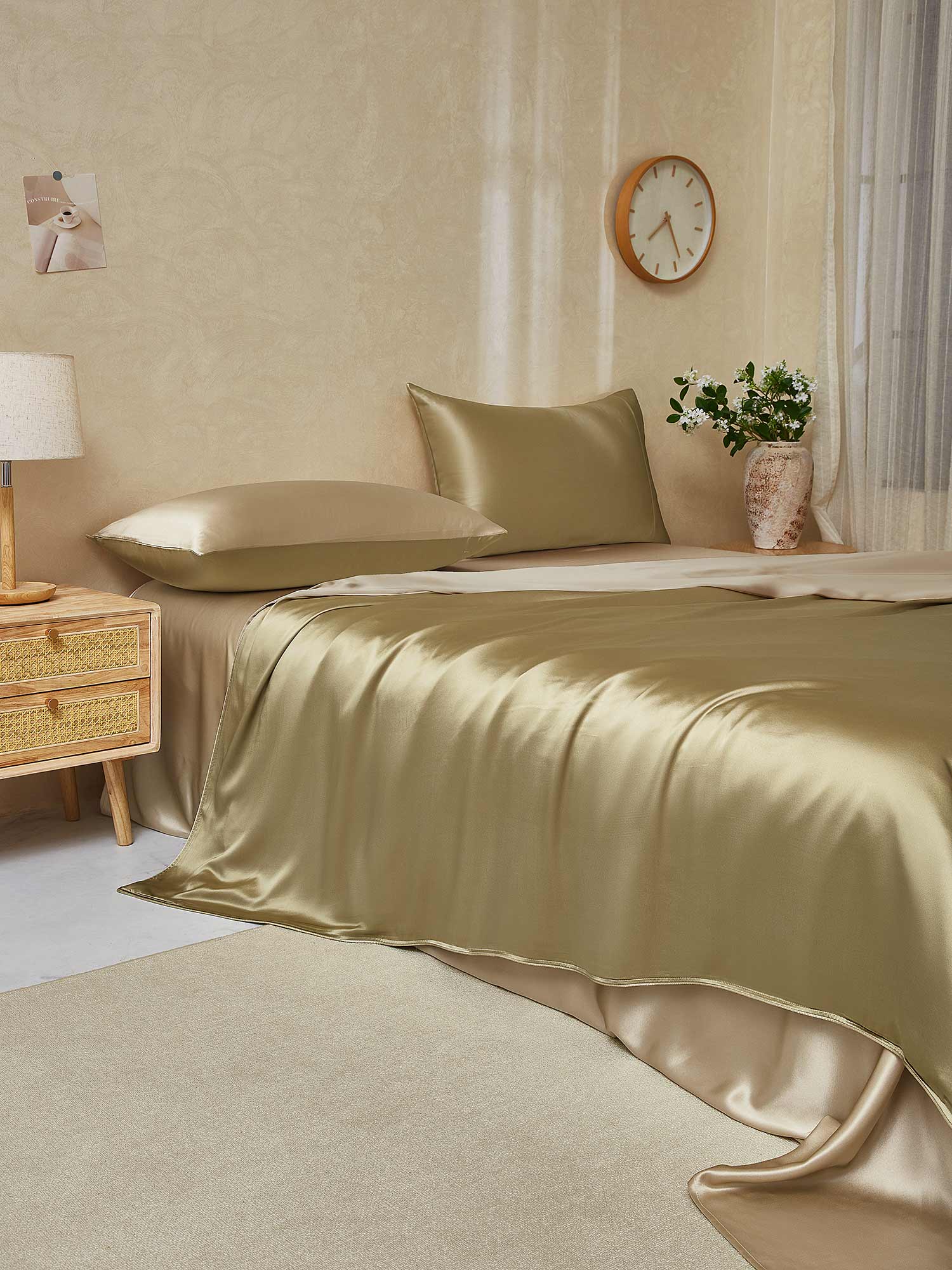 22Momme 4Pcs Silk Set Duvet Cover+Flat Sheet+2x Pillowcases - Image 68