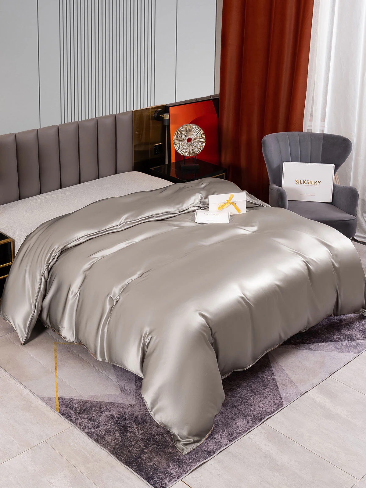 22Momme Mulberry Silk Seamless Duvet Cover - Image 24