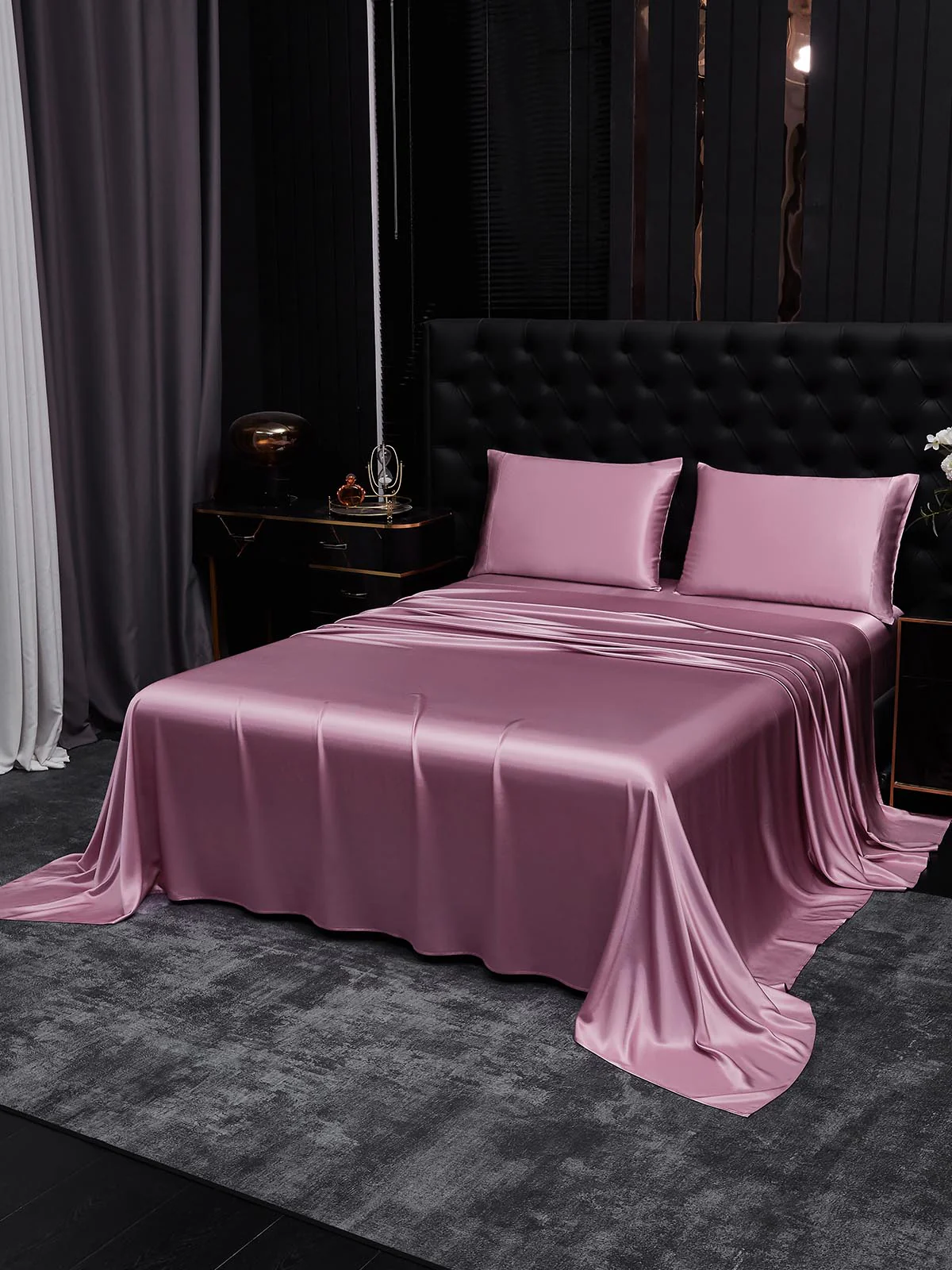 25Momme 3Pcs Silk Set Flat Sheet+2x Pillowcases - Image 48