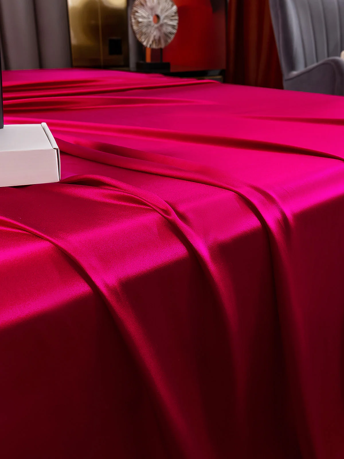 25Momme Silk 4Pcs Set Fitted&Flat Sheets+2x Pillowcases - Image 28