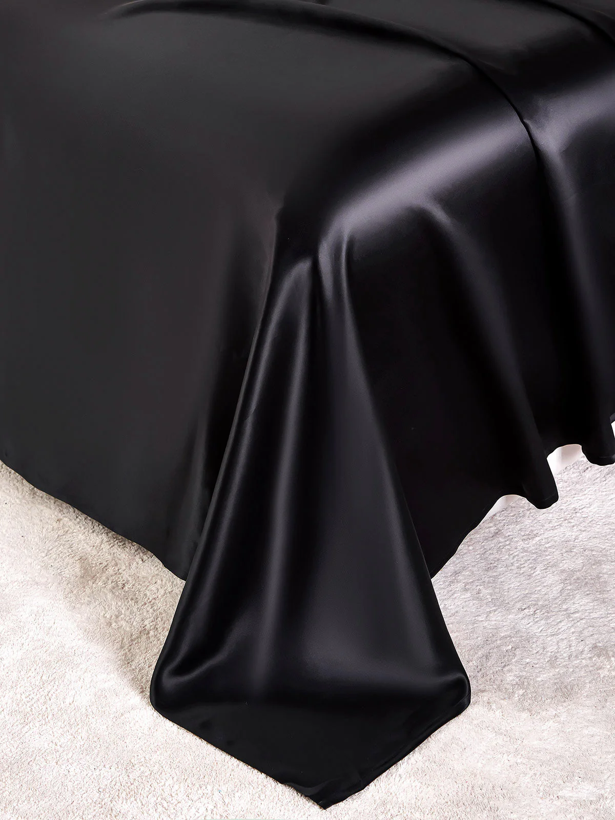 25Momme Silk 4Pcs Set Fitted&Flat Sheets+2x Pillowcases - Image 39