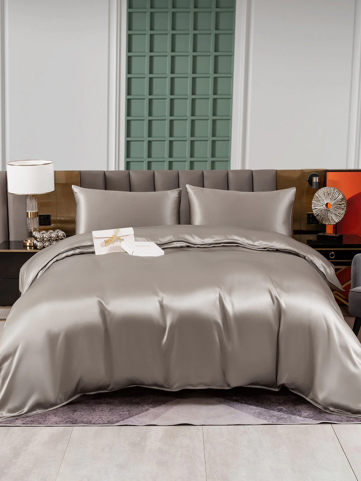 25Momme 3Pcs Silk Set Duvet Cover+2x Pillowcases - Image 51