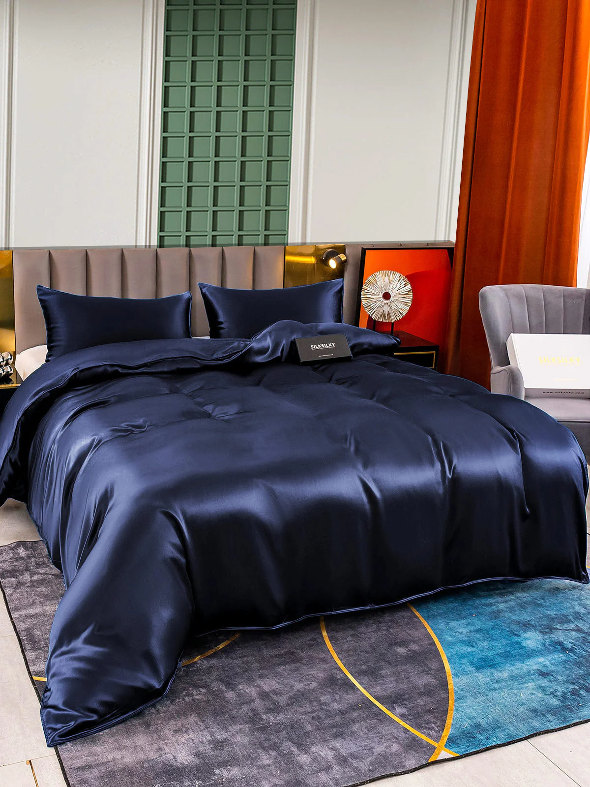 25Momme 3Pcs Silk Set Duvet Cover+2x Pillowcases - Image 9