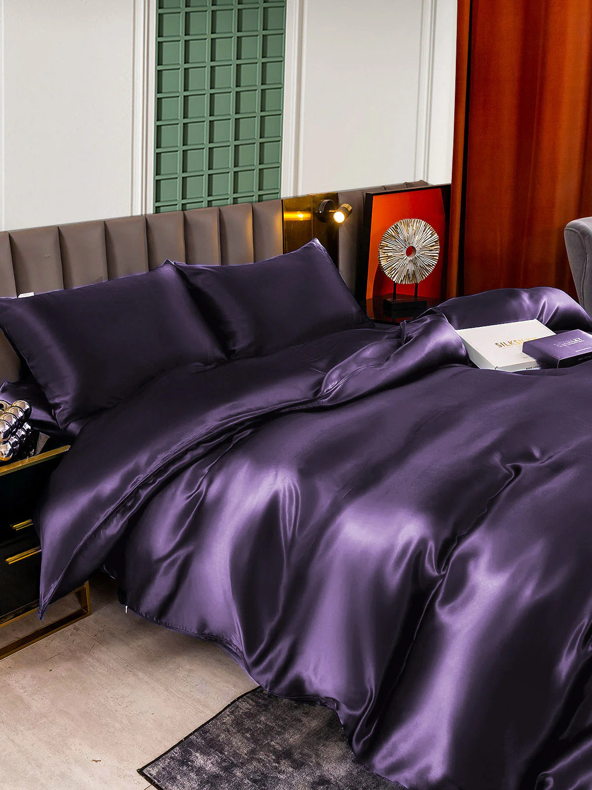 25Momme 4Pcs Silk Set Duvet Cover+Fitted Sheet+2x Pillowcases - Image 71