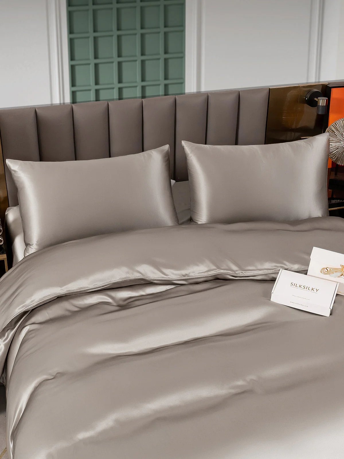 25Momme 4Pcs Silk Set Duvet Cover+Fitted Sheet+2x Pillowcases - Image 78
