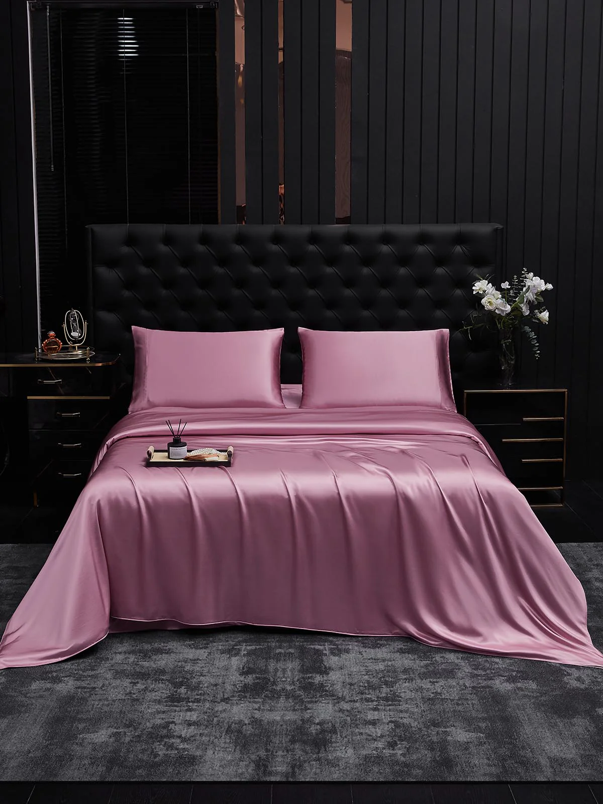 25Momme 4Pcs Silk Set Duvet Cover+Flat Sheet+2x Pillowcases - Image 56