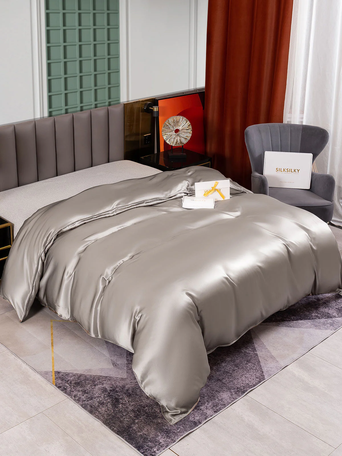 25Momme Mulberry Silk Seamless Duvet Cover (WITHOUT PILLOWCASES) - Image 18